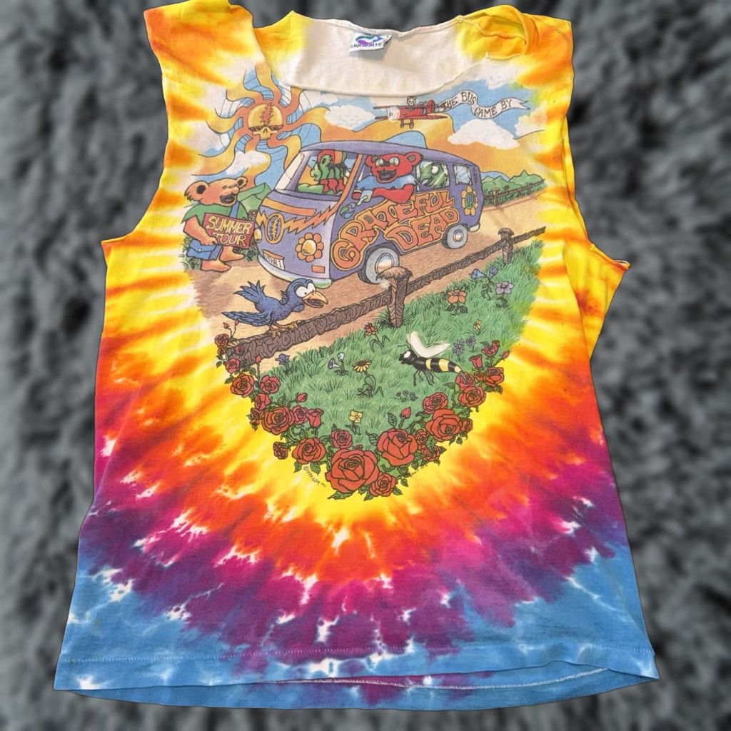 Liquid Blue VINTAGE Liquid Blue Grateful Dead Shirt Mens Tie Dye 1994 Summer Tour Large Cut Tank 27" Long 20.25" Wide Size US L / EU 52-54 / 3 - 1 Thumbnail