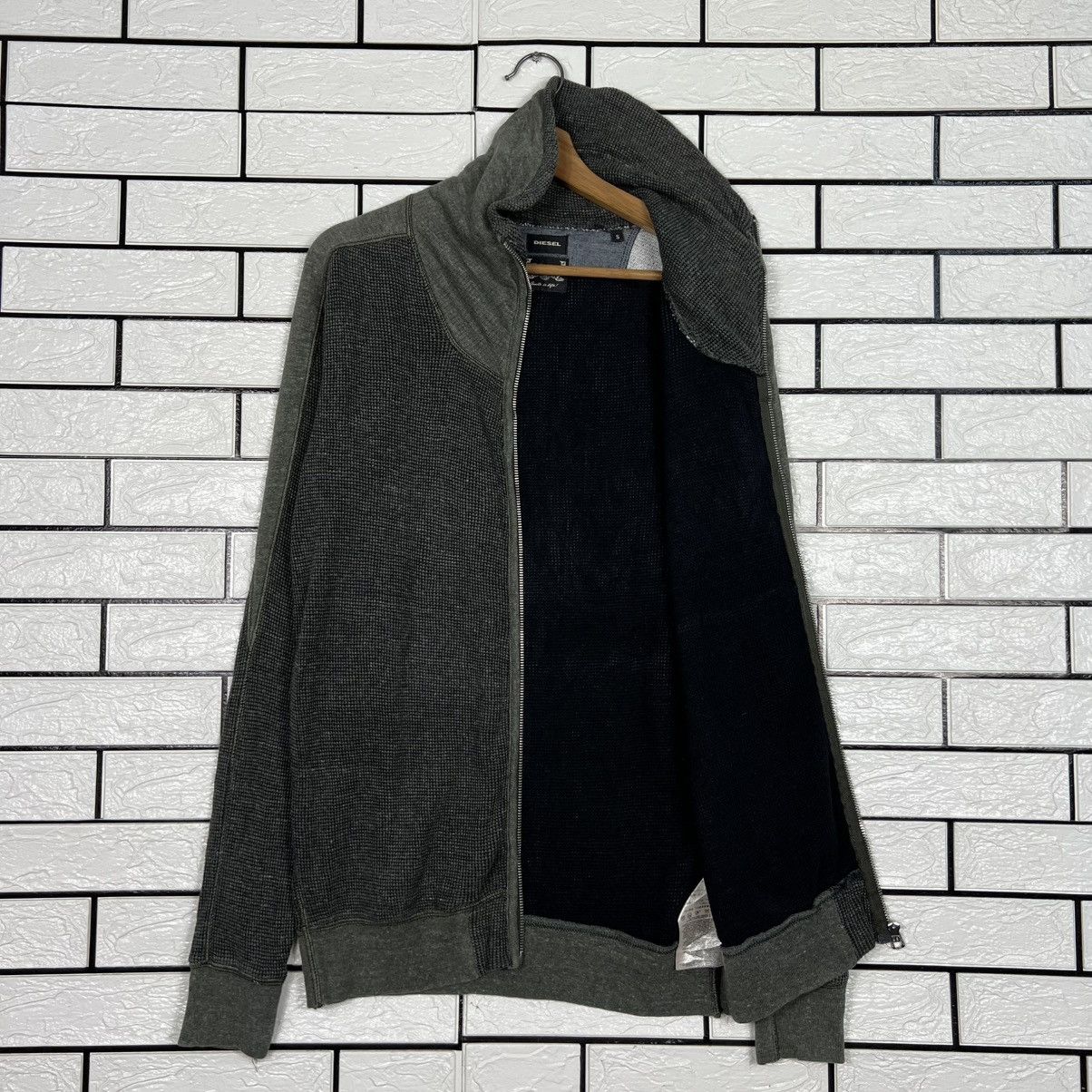 Diesel DIESEL Waffle Pattern Stand Collar Sweater Jacket #4082-C186 Size US S / EU 44-46 / 1 - 9 Thumbnail