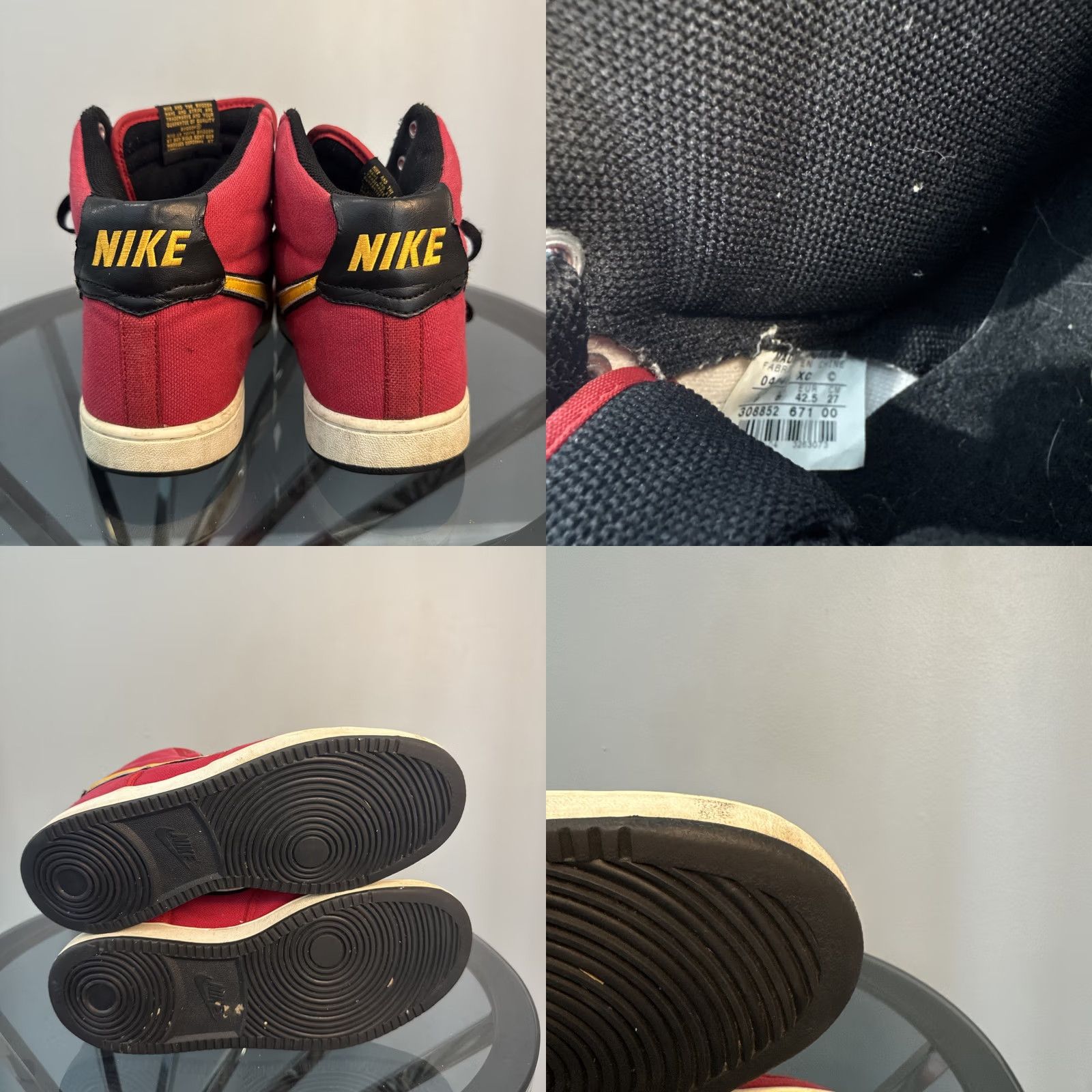 Nike VINTAGE Nike Vandal Hi Canvas Varsity Red & Yellow Athletic Sneaker 308852-671 Rare 2004 Men’s 9 Size US 9 / EU 42 - 10 Thumbnail