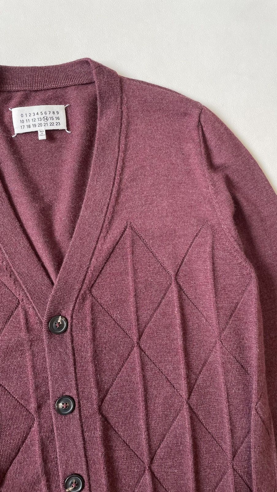 Maison Margiela A/W 12 Diamond Pattern Wool Cardigan Size US M / EU 48-50 / 2 - 8 Thumbnail