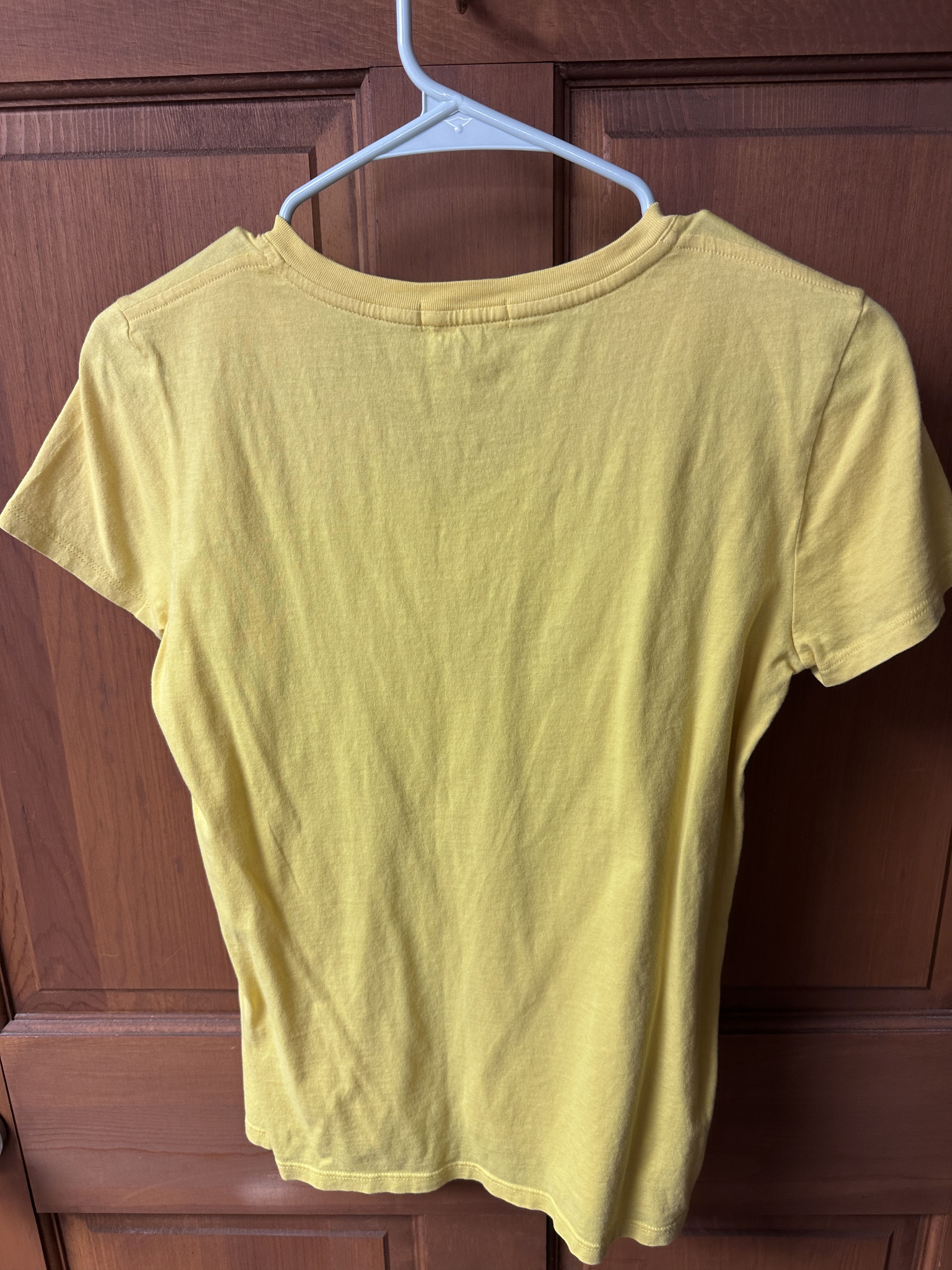 Lacoste Lacoste Women's Yellow V-neck T-shirt Size 38 Size XS / US 0-2 / IT 36-38 - 4 Thumbnail