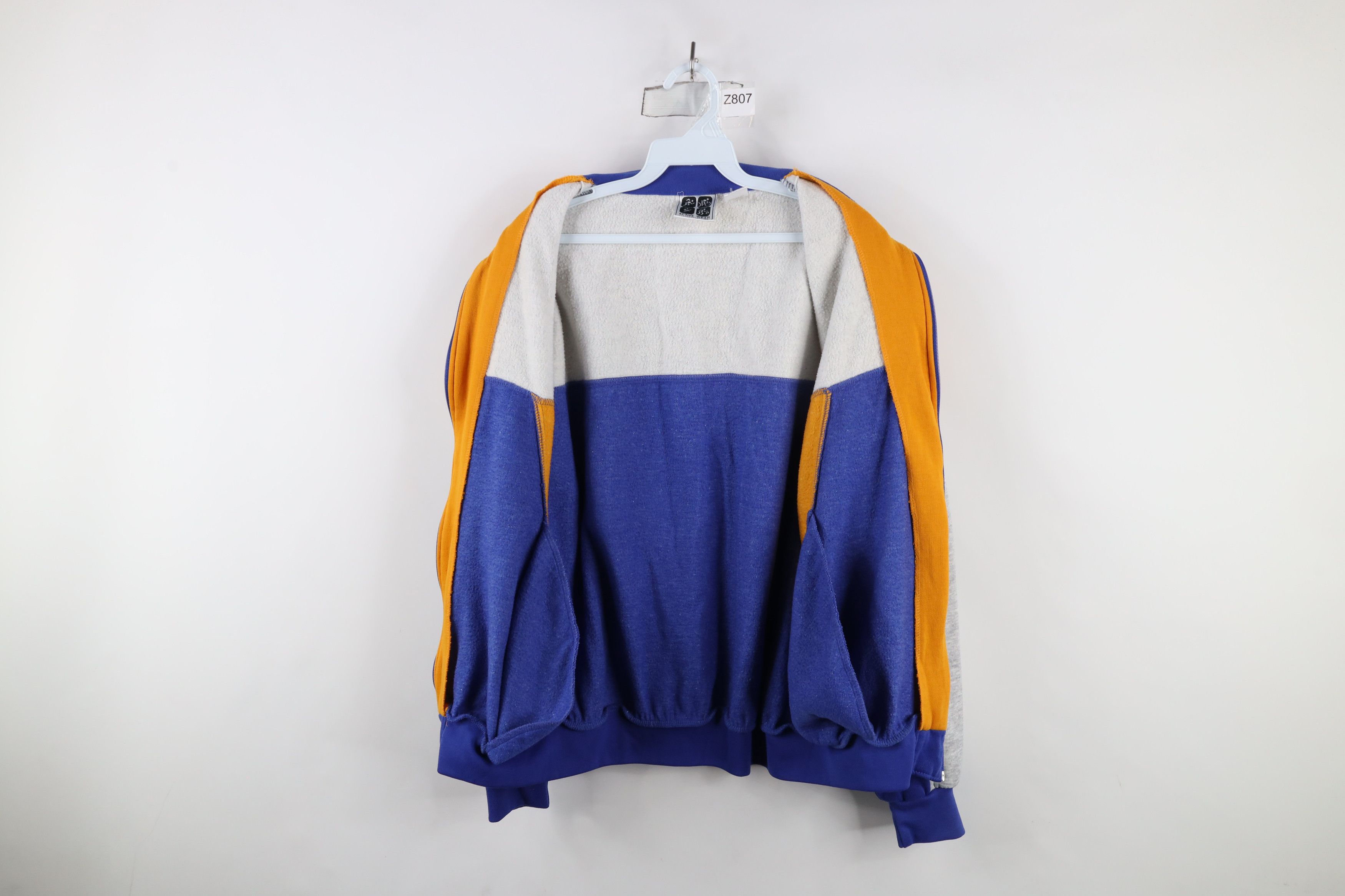 Vintage Vintage 90s Streetwear Faded Block Warm Up Track Jacket Size US L / EU 52-54 / 3 - 8 Thumbnail