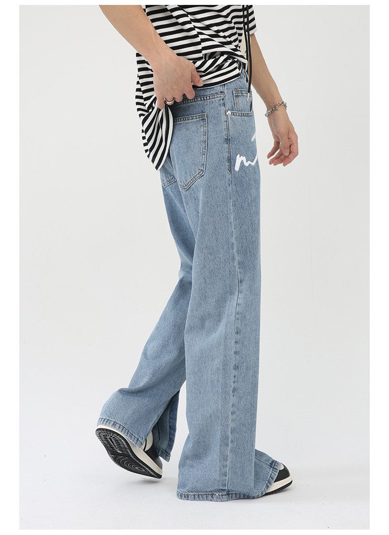 Japanese Brand × Jean Retro street print letter loose flared jeans y2k Size US 32 / EU 48 - 6 Thumbnail