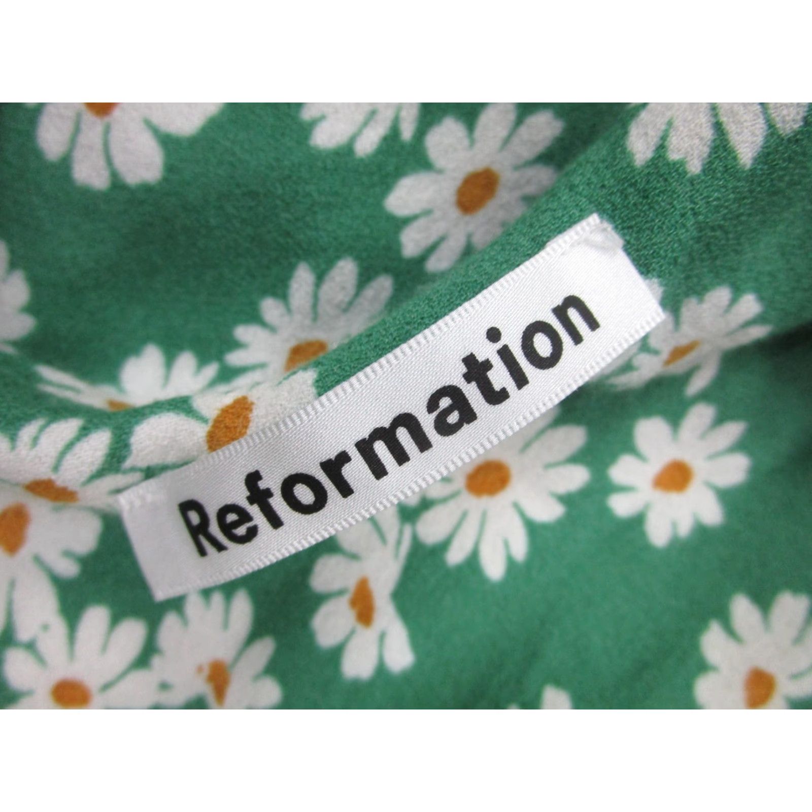 Reformation Reformation Top Womens Medium Green Daisy Floral Slip Spaghetti Strap Mini Dress Size M / US 6-8 / IT 42-44 - 5 Thumbnail