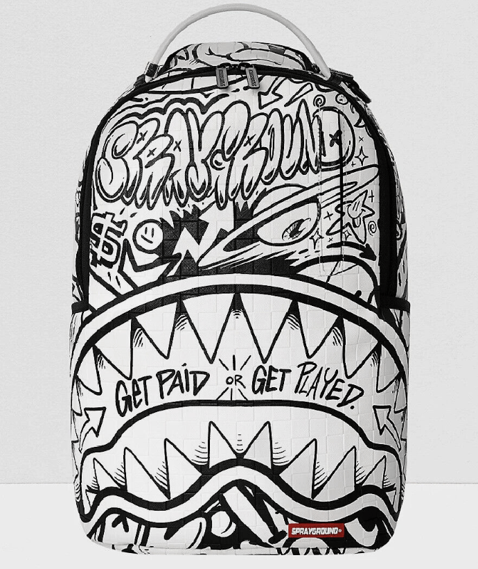image of Sprayground Doodle Black & White Backpack 20 L in Black/White, Men's