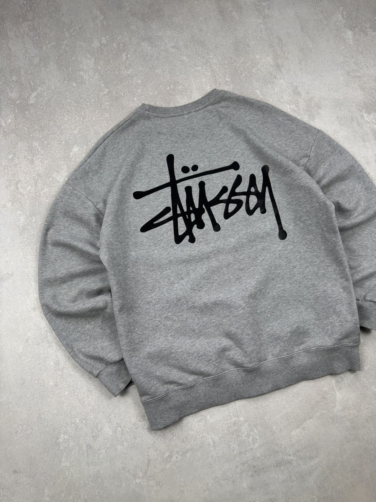 Stussy Stussy Classic Gray Sweatshirt Big Logo Crew Neck Y2k sz XL Size US XL / EU 56 / 4 - 2 Thumbnail