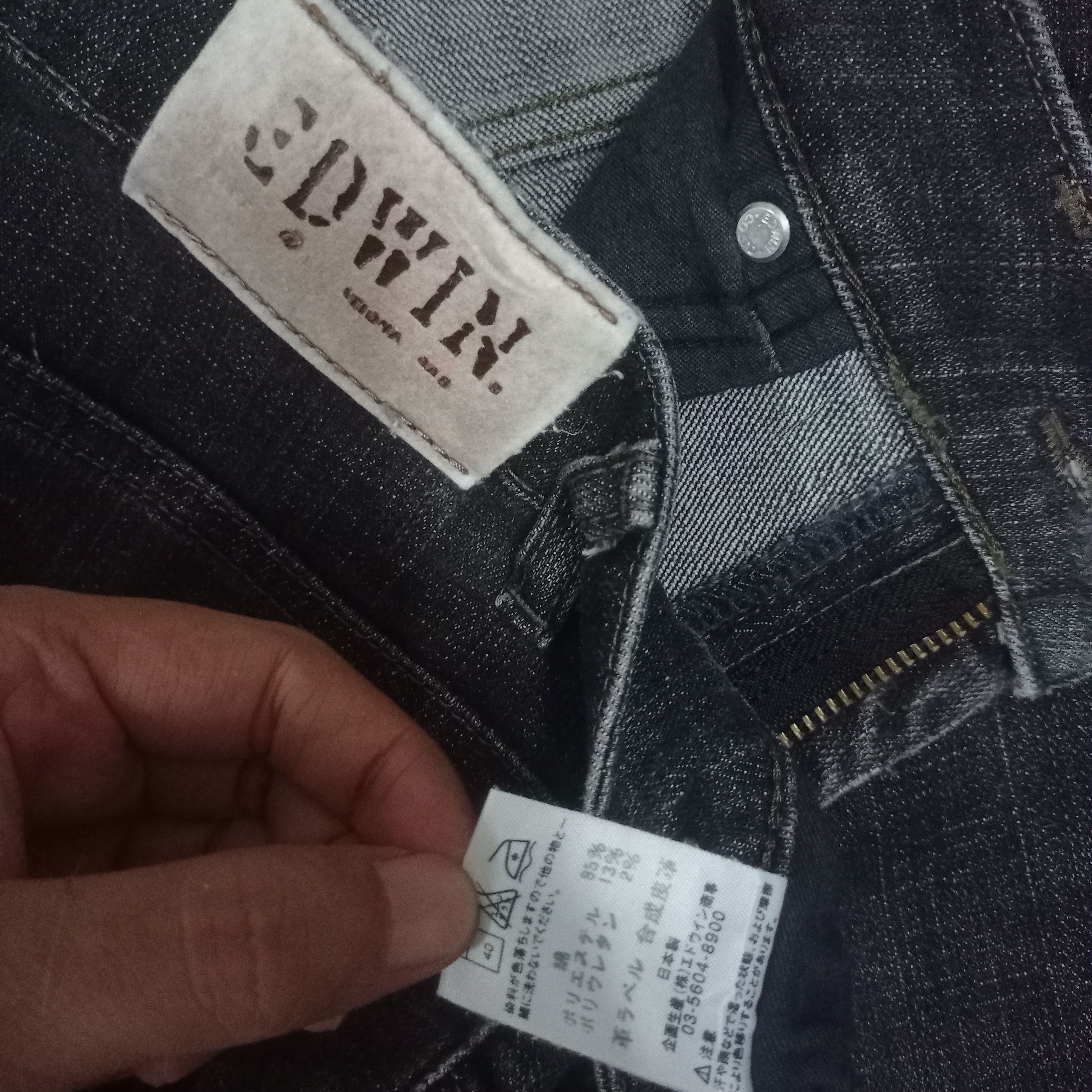 Edwin × Japanese Brand Vintage Edwin Japan Faded Black Distressed Jeans Size US 28 / EU 44 - 8 Thumbnail