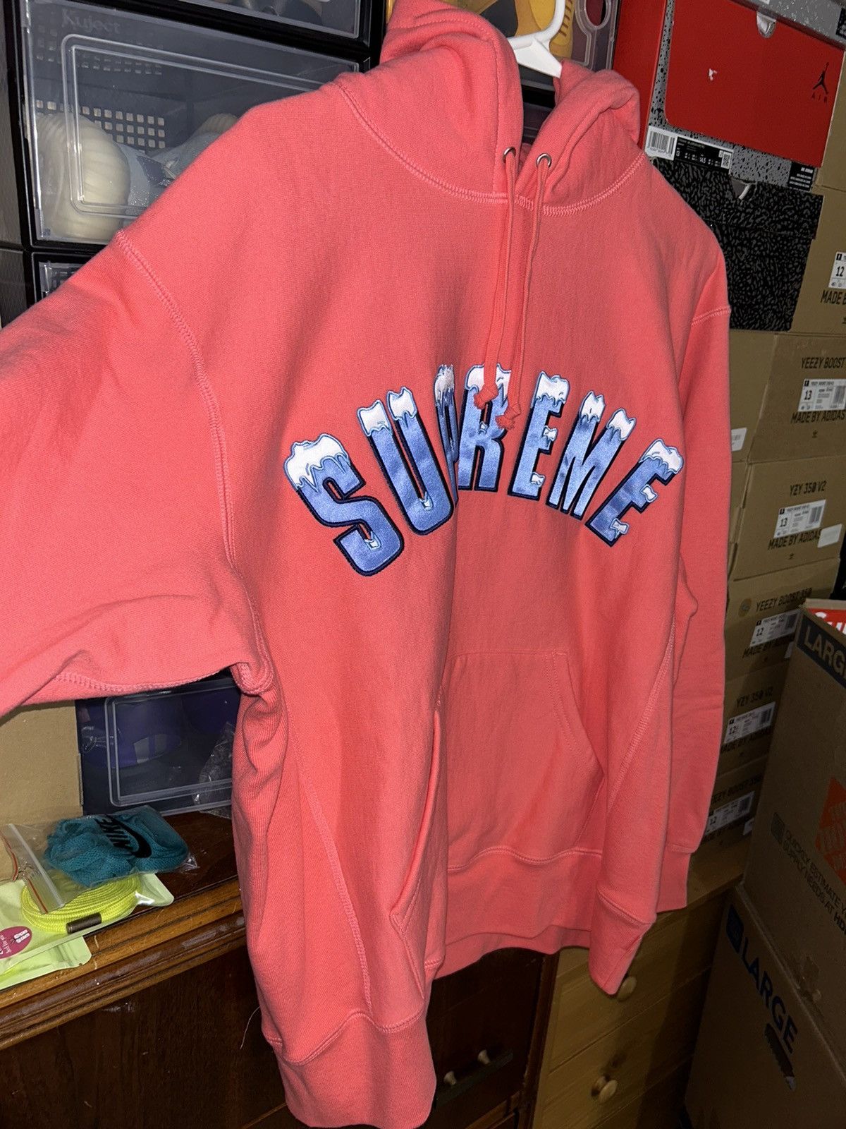 Supreme Supreme Icy Arc Hooded Sweatshirt Bright Coral Medium NEW Size US M / EU 48-50 / 2 - 3 Thumbnail