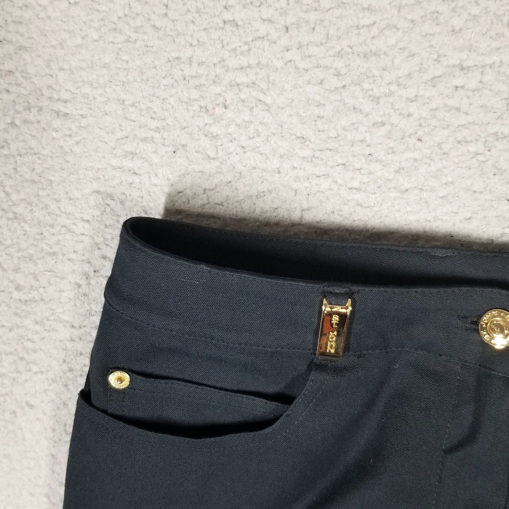 Vintage St John Sport Women's Pants Size 10 Black Cotton Spandex Straight Leg Workwear Casual Size 32" / US 10 / IT 46 - 2 Thumbnail