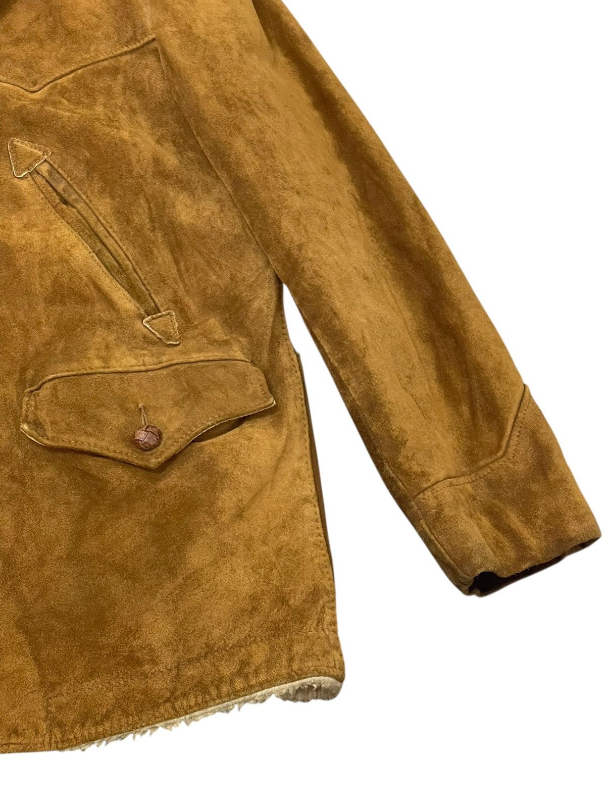 Schott Suede Leather Vtg Schott Western Shearling Sherpa Jacket 1🟦 Size US M / EU 48-50 / 2 - 4 Thumbnail