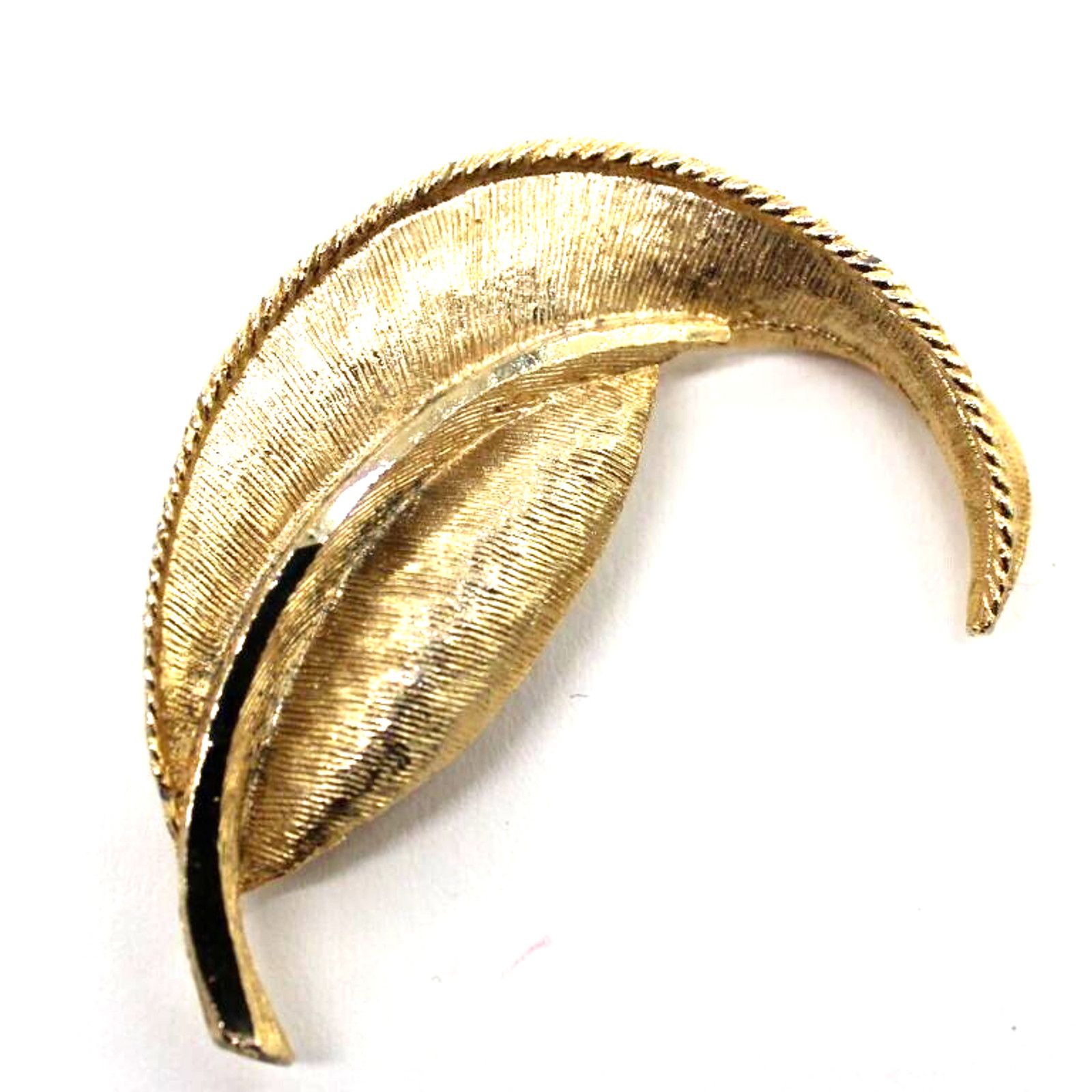 Other Classic Gold Leaf Brooch Pin • Gold Tone •Mid Century Modern Size ONE SIZE - 1 Thumbnail