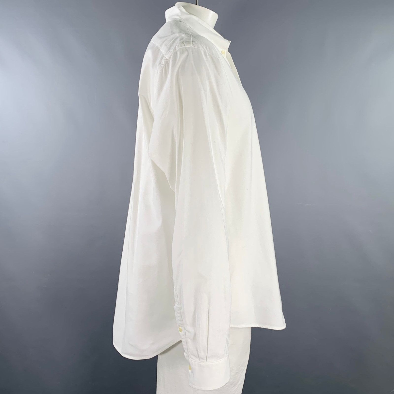 Ralph Lauren Size XXL White Cotton Blend Button Down Long Sleeve Shirt Size US XXL / EU 58 / 5 - 3 Thumbnail