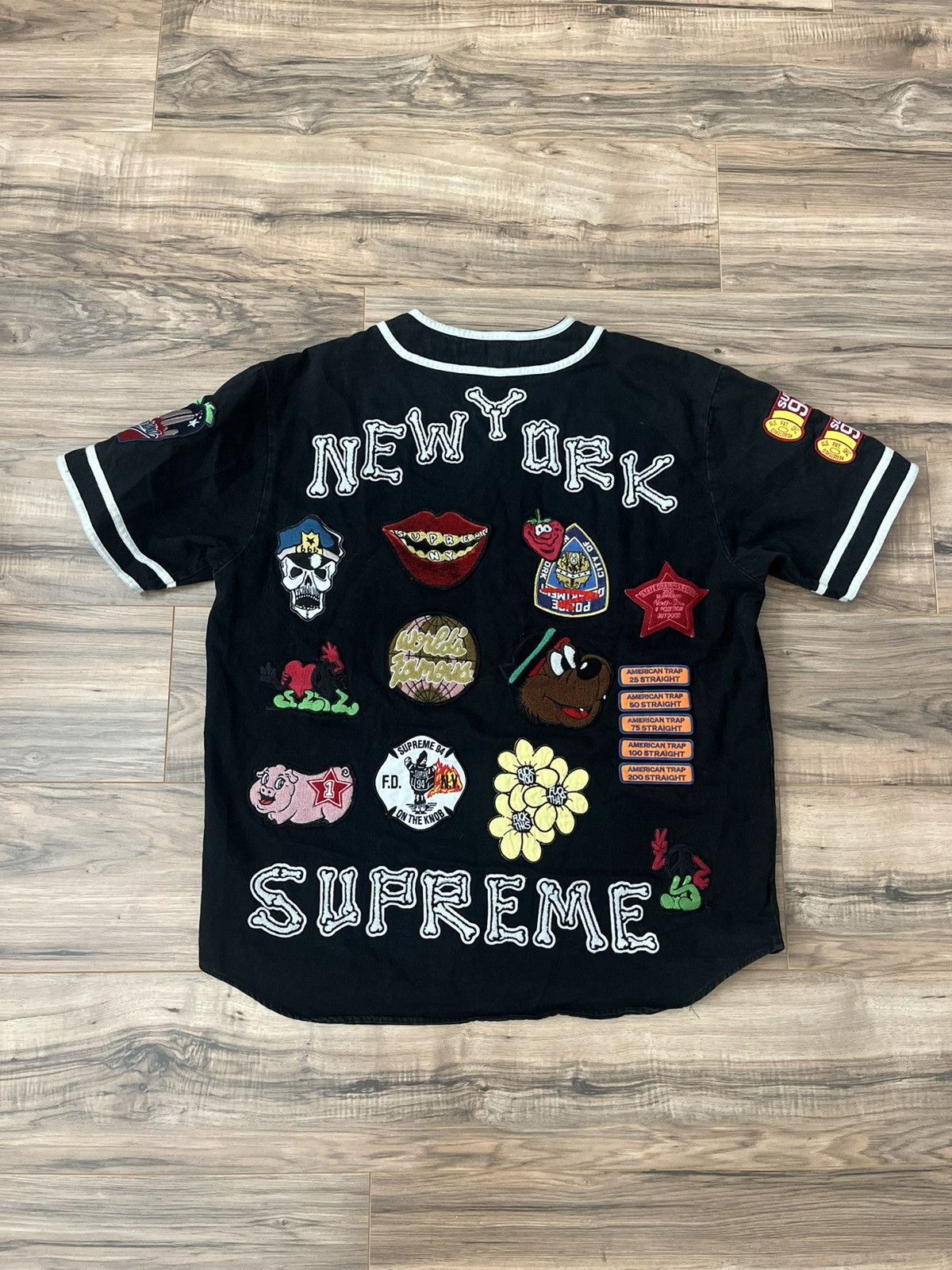 Supreme Supreme Patches Denim Baseball Jersey Size US L / EU 52-54 / 3 - 1 Thumbnail