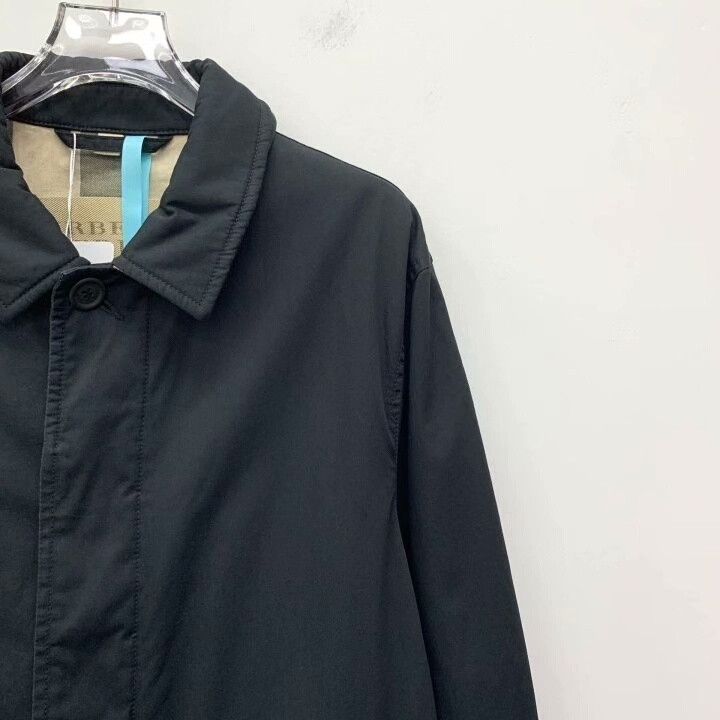 Burberry Burberry Black Cotton Lapel Long-Sleeve Trench Size US M / EU 48-50 / 2 - 3 Thumbnail