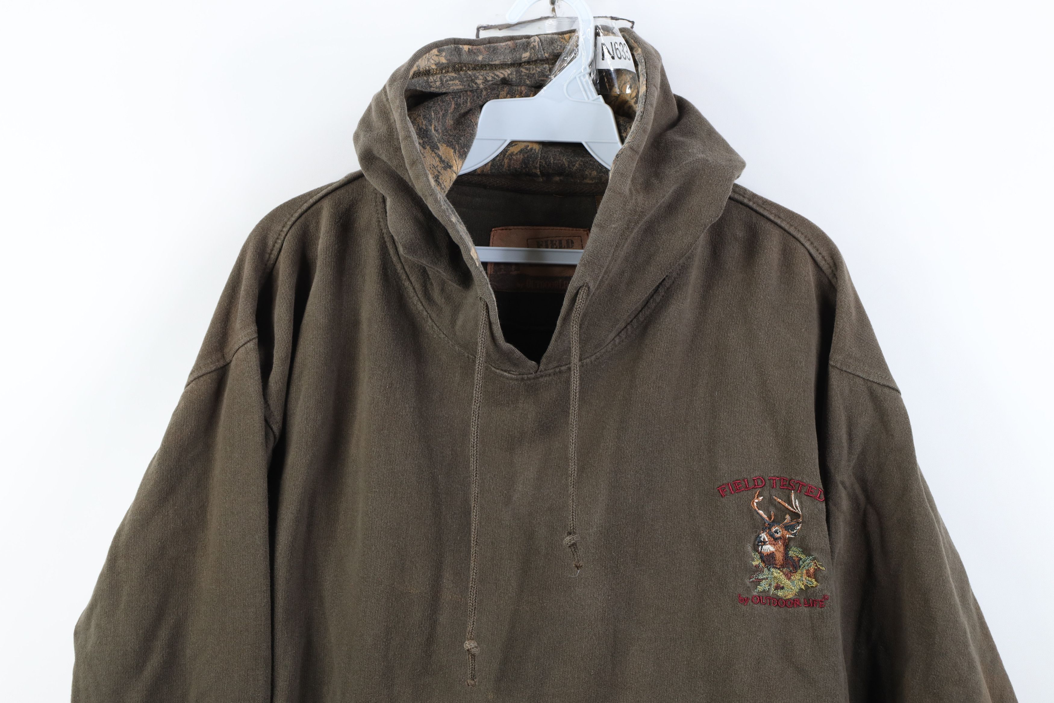 Vintage Vintage 90s Y2K Streetwear Fit Deer Buck Hoodie Sweatshirt Size US M / EU 48-50 / 2 - 2 Thumbnail
