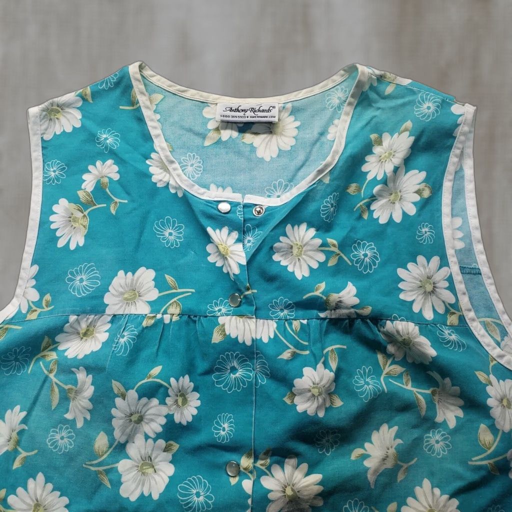 Vintage Anthony Richardson Floral Top Shirt Scrub Top Women's XL Snap Button Blouse Size XL / US 12-14 / IT 48-50 - 1 Thumbnail