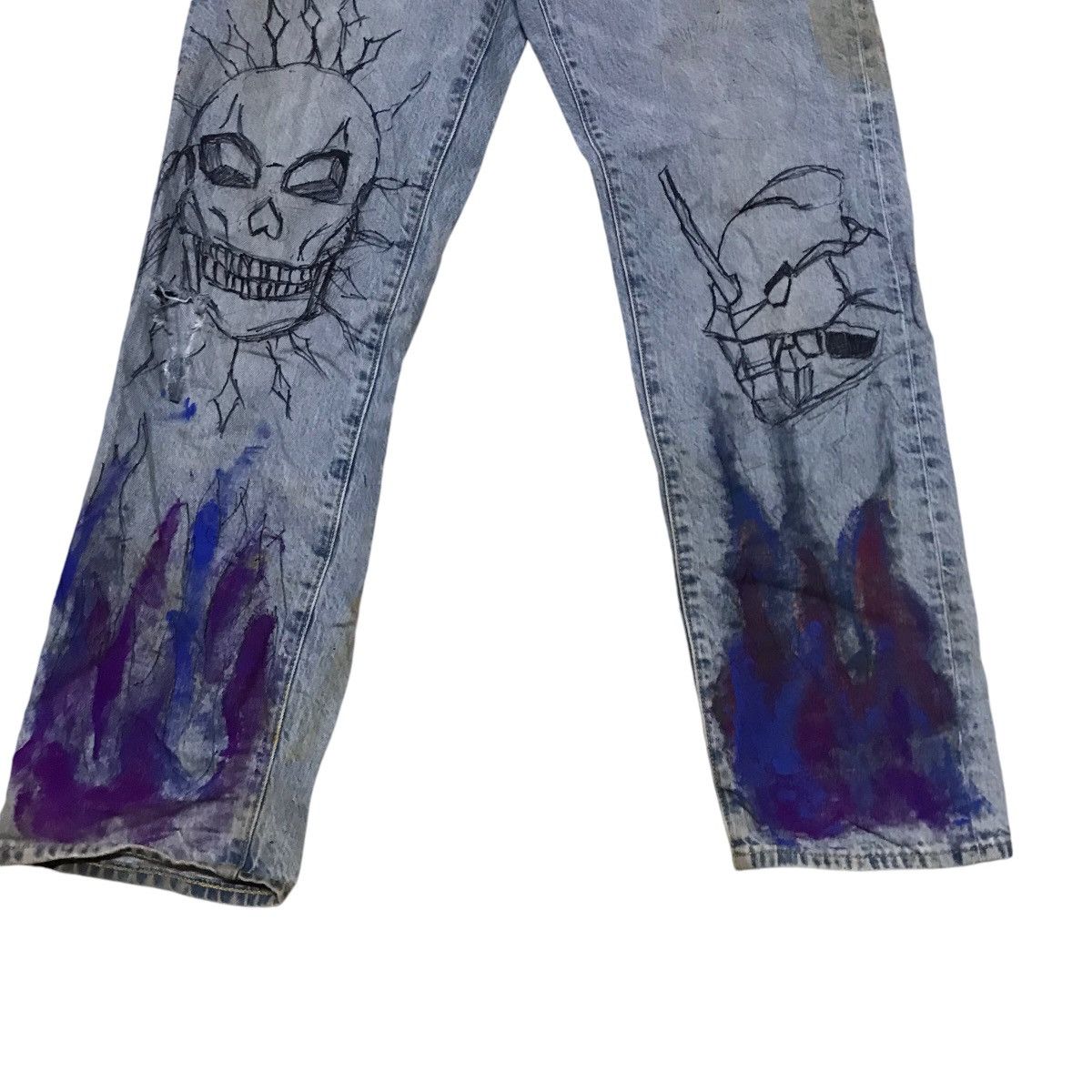 14th Addiction VINTAGE GU ART DISTRESSED DENIM PANTS Size US 30 / EU 46 - 6 Thumbnail