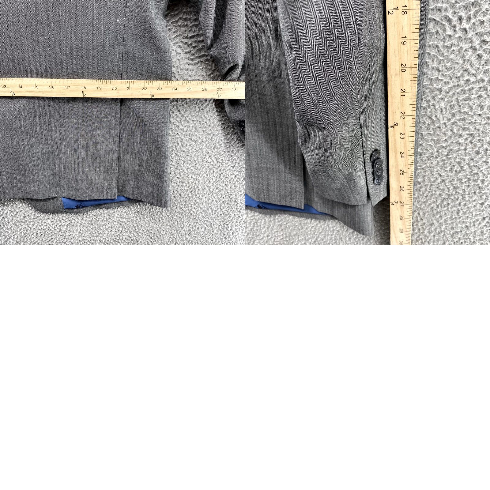 Vince Camuto Vince Camuto Blazer Jacket Adult 48L Gray Striped Wool Slim Fit Formal Mens Size 48R - 9 Thumbnail