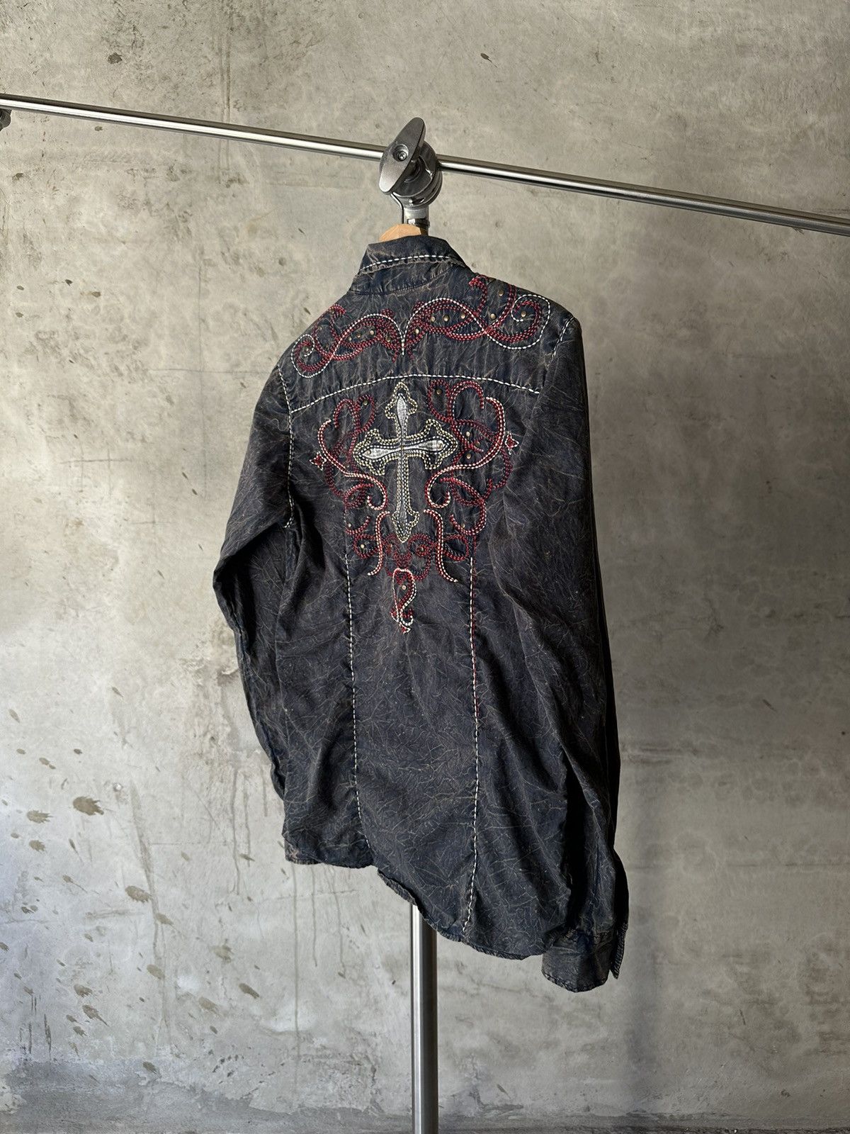 JNCO Y2K Vintage Dark blue grunge button-up long sleeve shirt Size US M / EU 48-50 / 2 - 2 Thumbnail