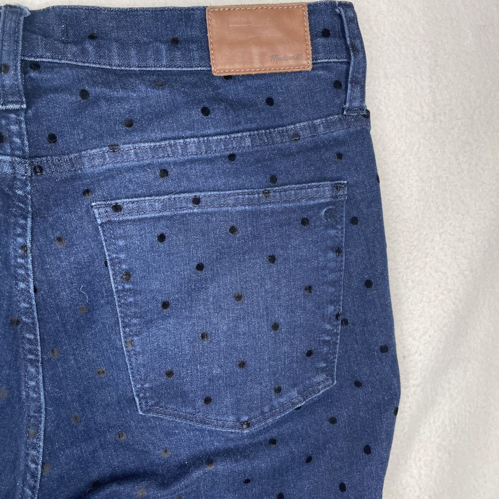 Madewell Madewell Women's Skinny Jeans 31 Polka Dot Blue High Rise Size 31" - 4 Thumbnail