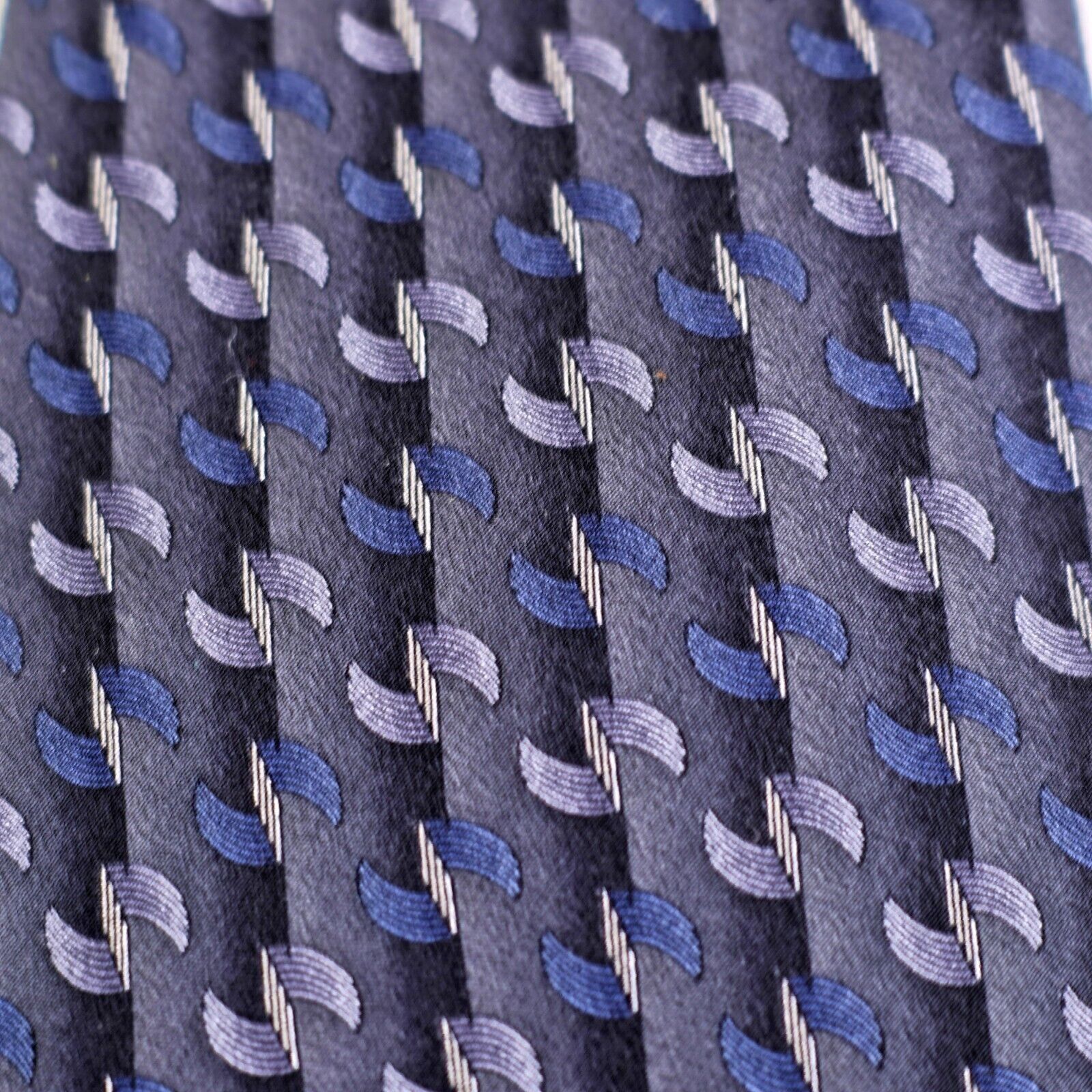 Dockers Dockers Khaki Gray Blue Print Wide Geometric Print Silk Tie Size ONE SIZE - 2 Thumbnail