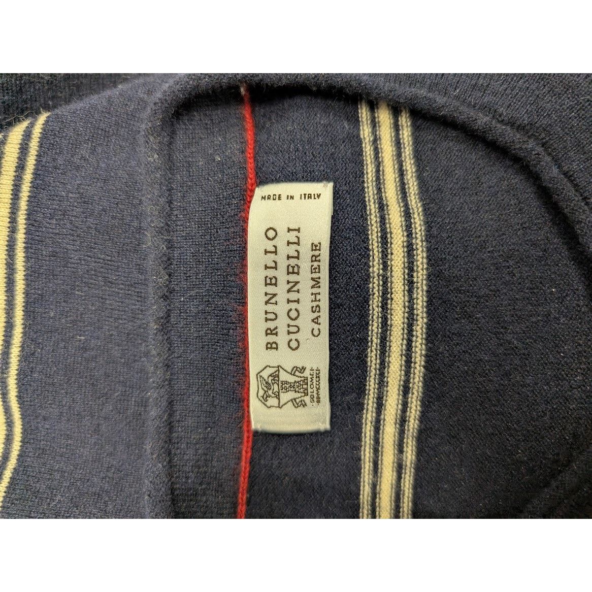 Brunello Cucinelli o1rshd1 CC20 Cashmere Sweater Striped Luxury in Blue Size US M / EU 48-50 / 2 - 11 Thumbnail