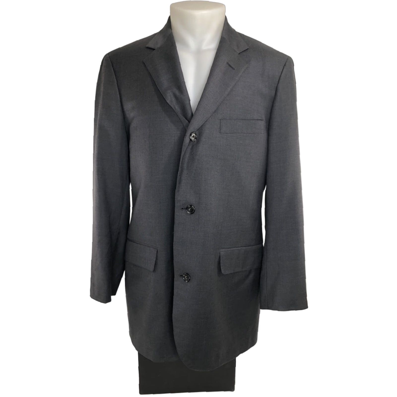 Vintage J. PRESS / PRESIDENTIAL - Mens 42 LONG - Blazer Wool 3 Button Gray Jacket Size 42R - 1 Thumbnail