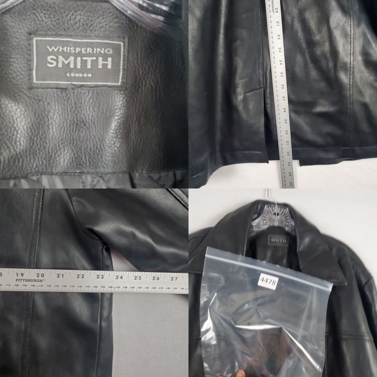 Vintage Whispering Smith Jacket Men's XL Black Faux Leather Collared Biker Classic Size US XL / EU 56 / 4 - 8 Thumbnail