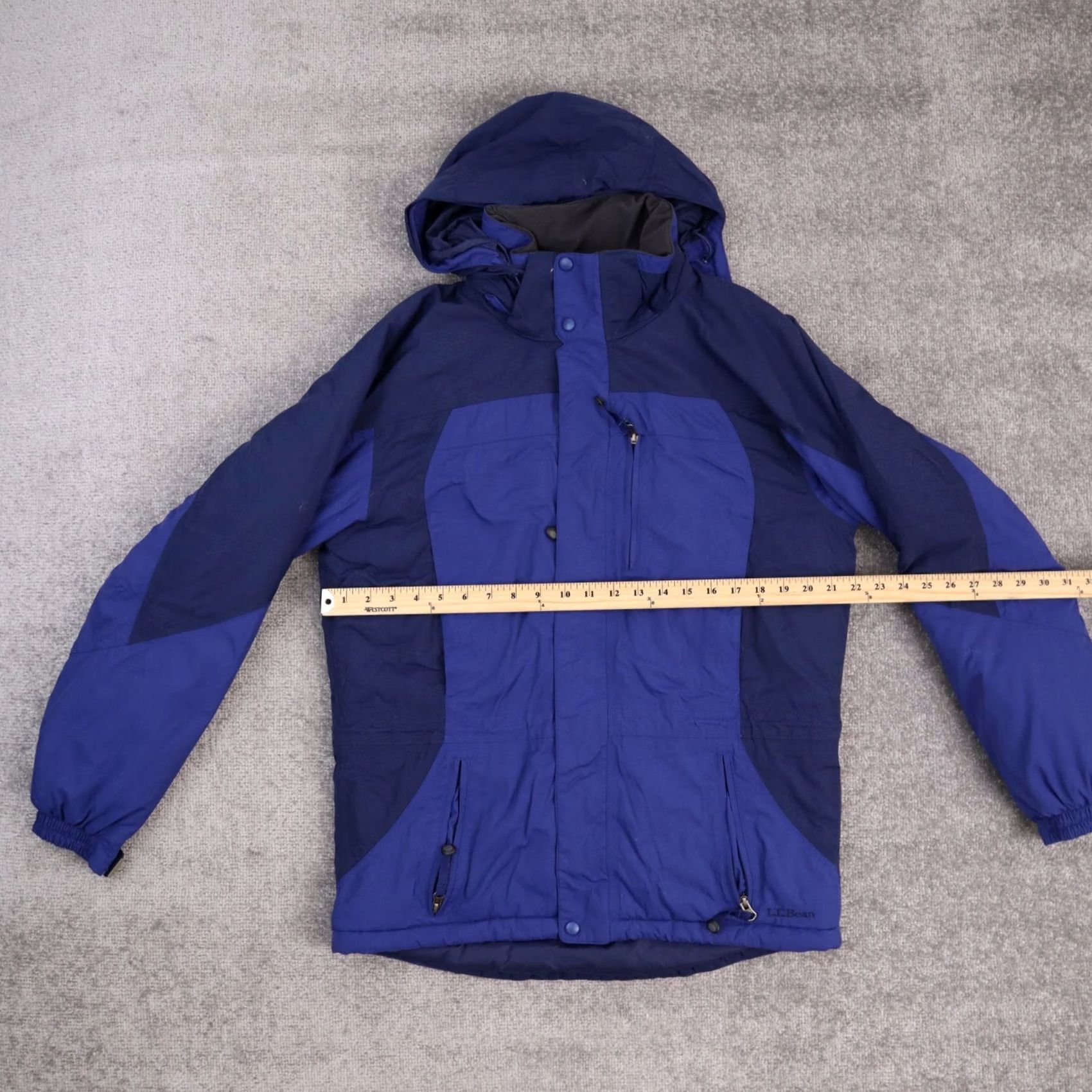 Vintage L.L. Bean Hooded Jacket Small Blue Solid Long Sleeve Zip Button Size US S / EU 44-46 / 1 - 3 Thumbnail