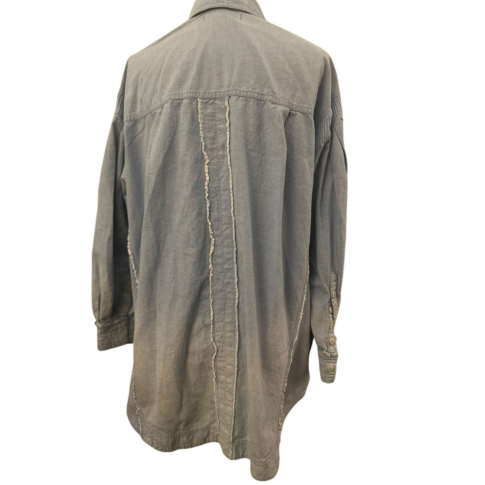 Free People We The Free Denim Shirt, RARE ITEM, Oversized Small Size S / US 4 / IT 40 - 4 Thumbnail