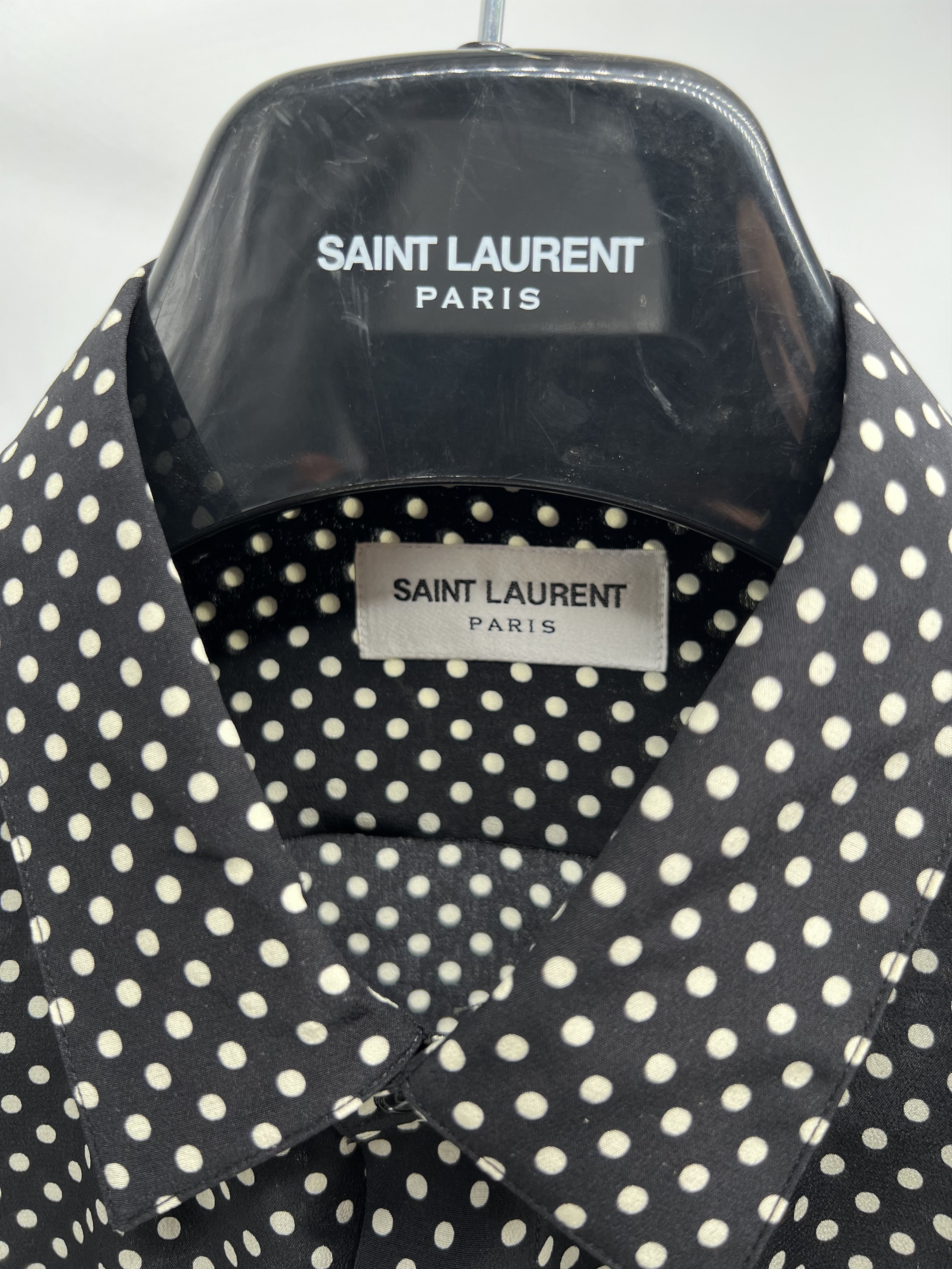 Saint Laurent Paris Saint Laurent polka Dot Silk Shirt Size 40 Size US M / EU 48-50 / 2 - 4 Thumbnail