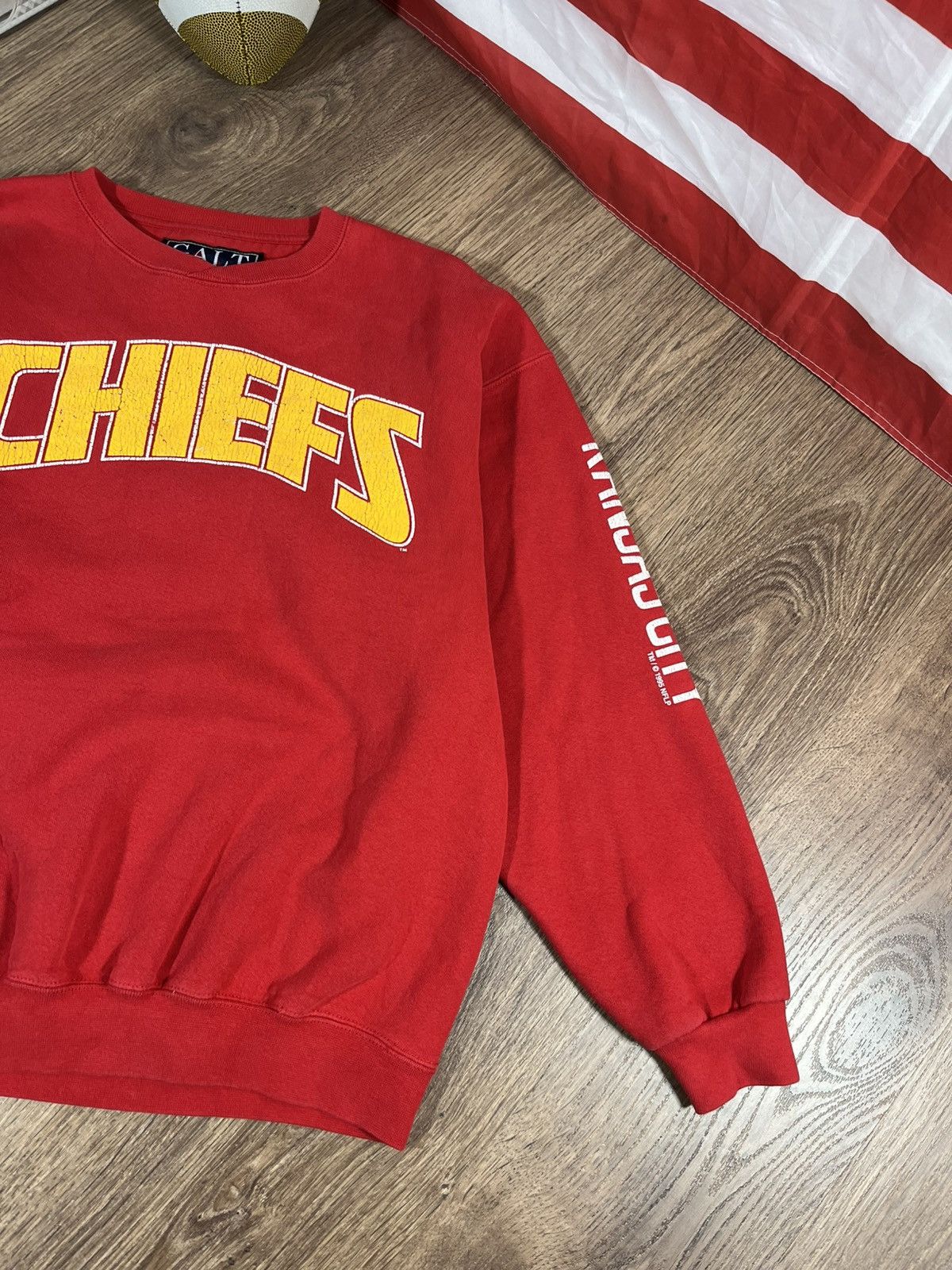 Vintage Vintage 1995NFLP Kansas City Chiefs Sweatshirt Size US L / EU 52-54 / 3 - 3 Thumbnail