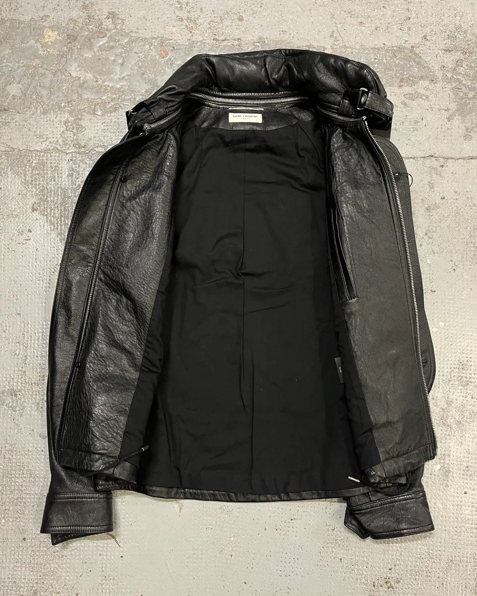Saint Laurent Paris AW2017 Saint Laurent Black Leather Hooded Detachable Collar Jacket Size US S / EU 44-46 / 1 - 10 Thumbnail