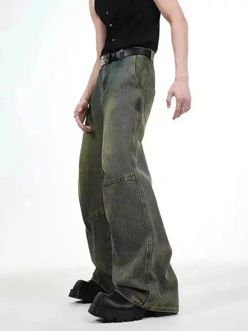 VIBE Vintage washed distressed wide-leg jeans Size US 32 / EU 48 - 2 Thumbnail
