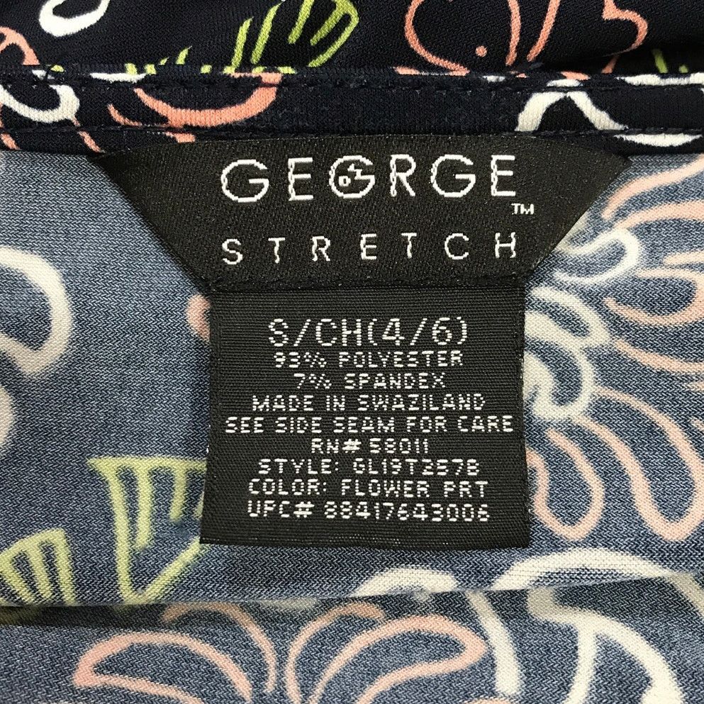 George George Floral V-Neck Short Sleeve Blouse S (4/6) Size S / US 4 / IT 40 - 3 Thumbnail