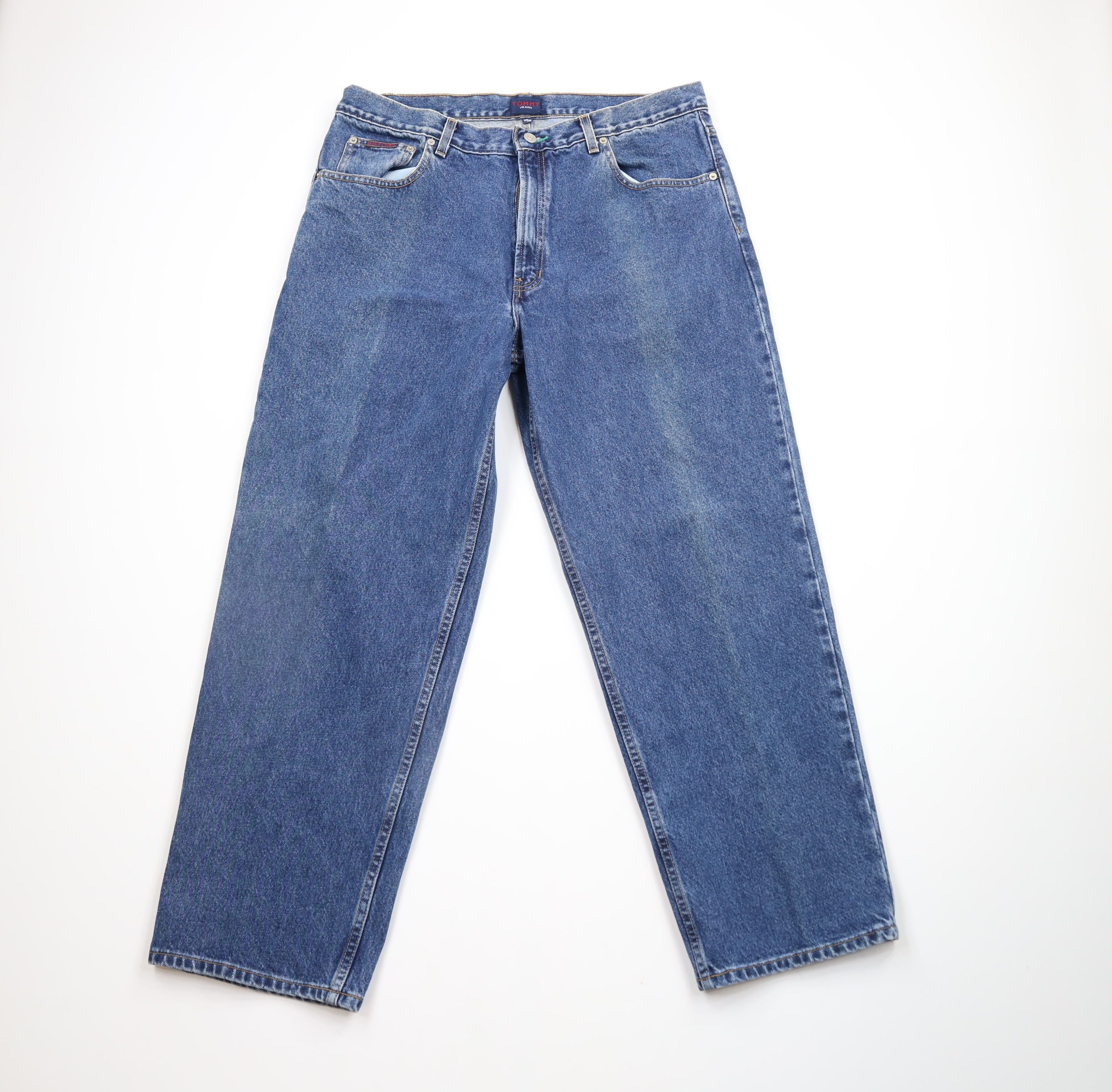 Tommy Hilfiger × Vintage Vintage 90s Tommy Hilfiger Faded Relaxed Fit Wide Leg Jeans Size US 38 / EU 54 - 1 Thumbnail