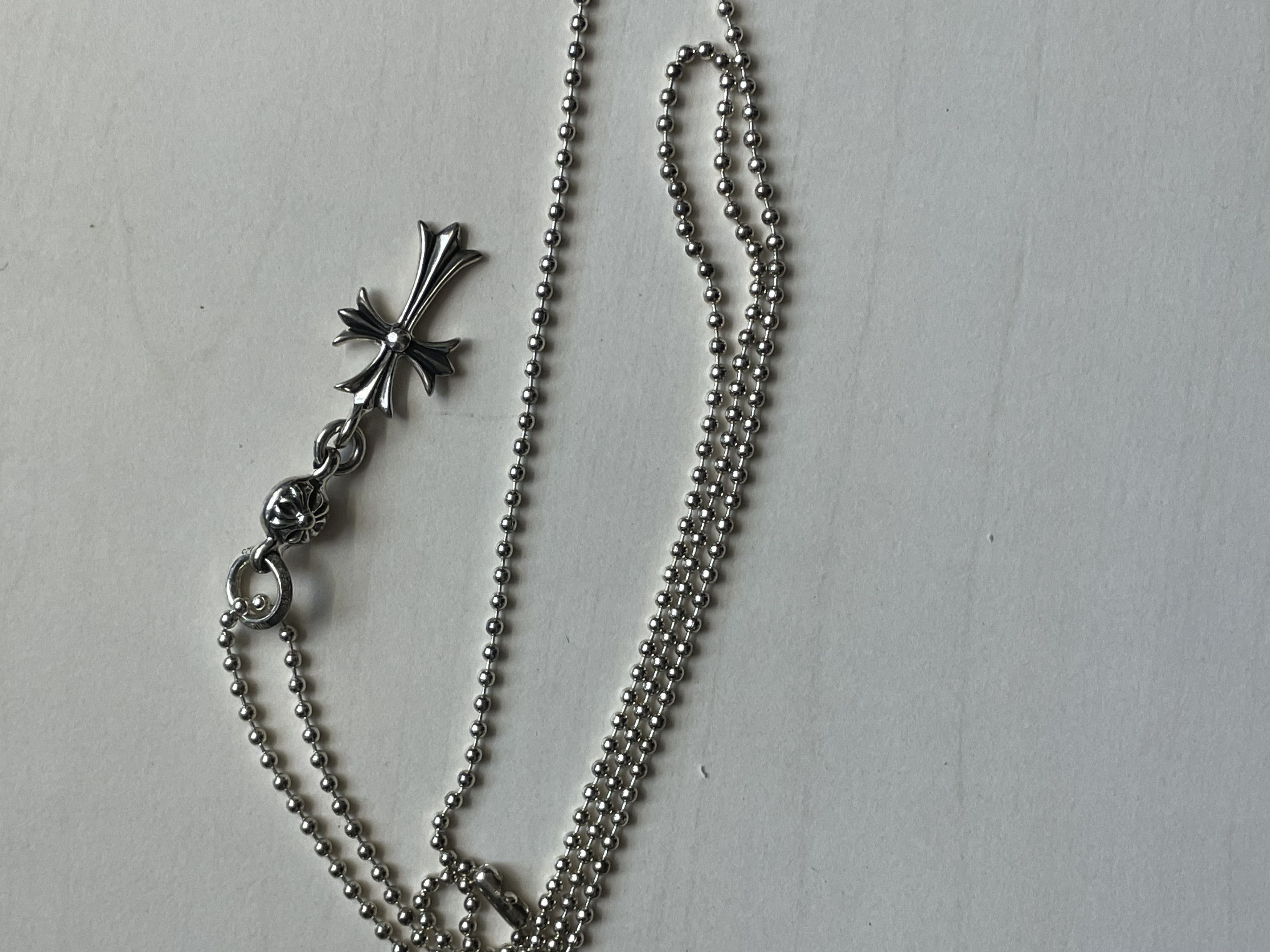 Chrome Hearts Chrome Hearts Silver 1 Ball Tiny Cross Ball Necklace Size ONE SIZE - 5 Thumbnail