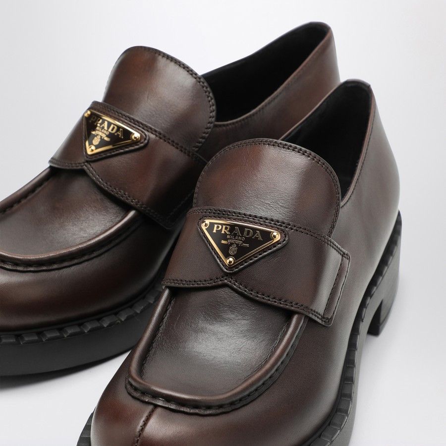 Prada o1d2blof0924 Leather Moccasin in Dark Brown Size US 8 / IT 38 - 5 Thumbnail