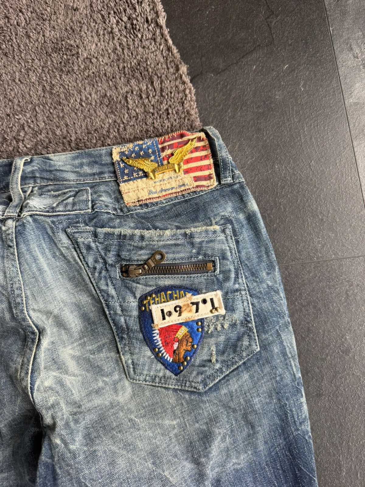 Robins Jeans Robin’s Jean Moto Denim Y2K Avant-garde Blue Jeans L Size US 31 - 5 Thumbnail