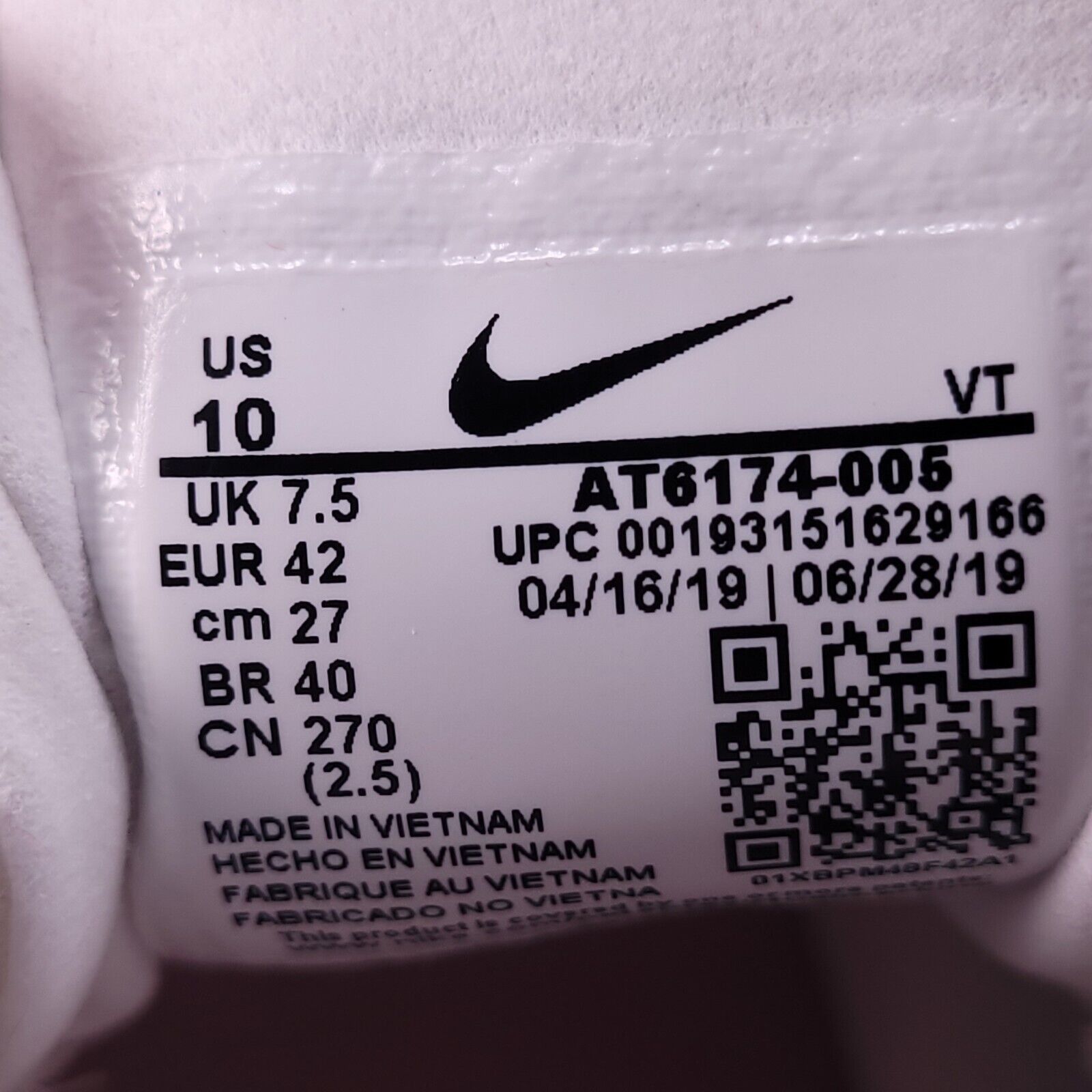 Nike Nike Air Max 270 React Shoe Womens Size 10 AT6174-005 White Size US 10 / IT 40 - 8 Thumbnail