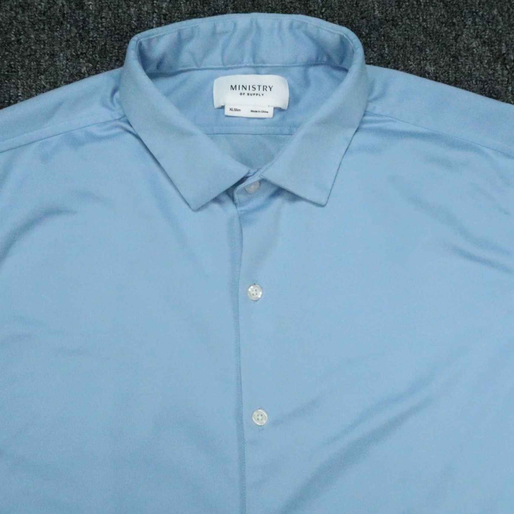 Vintage Ministry of Supply Shirt Mens XL Blue Slim Fit Button Up Long Sleeve Stretch Size US XL / EU 56 / 4 - 2 Thumbnail