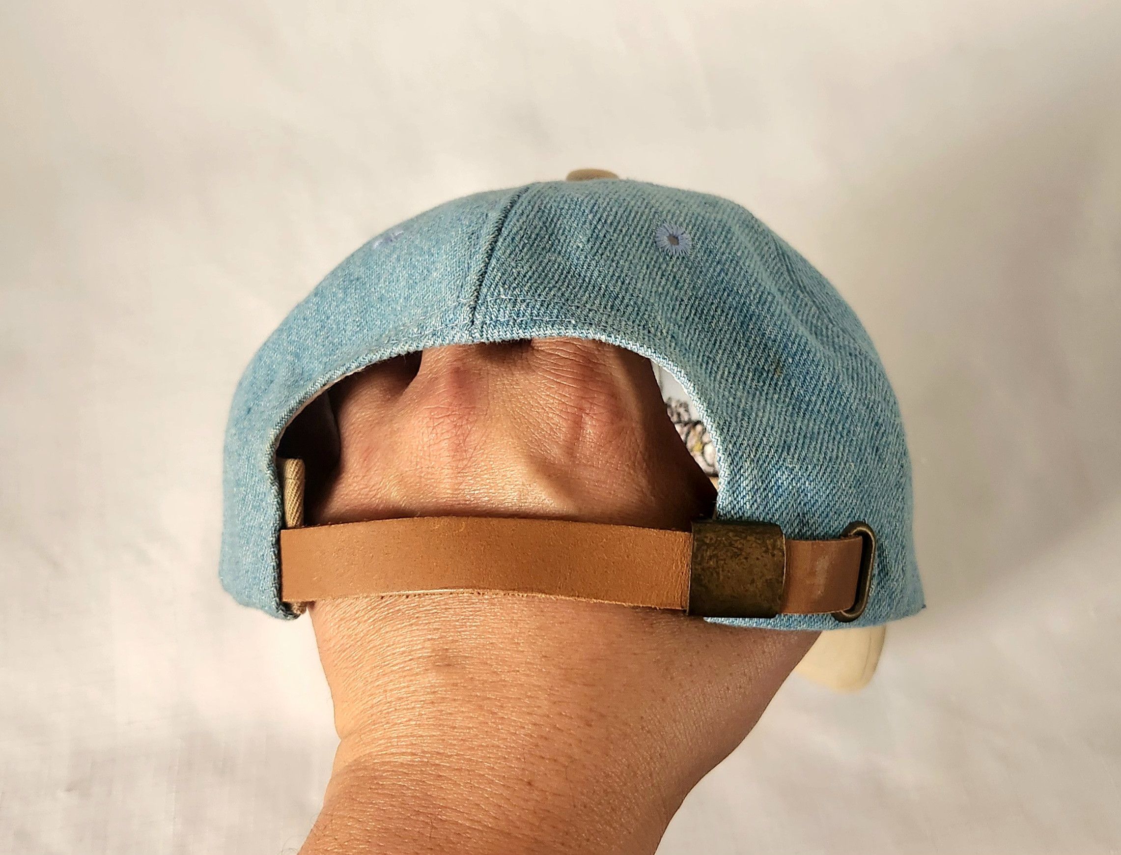 Budweiser VINTAGE Budweiser Hat Cap Strap Back Blue Denim Clydesdale Size ONE SIZE - 4 Thumbnail