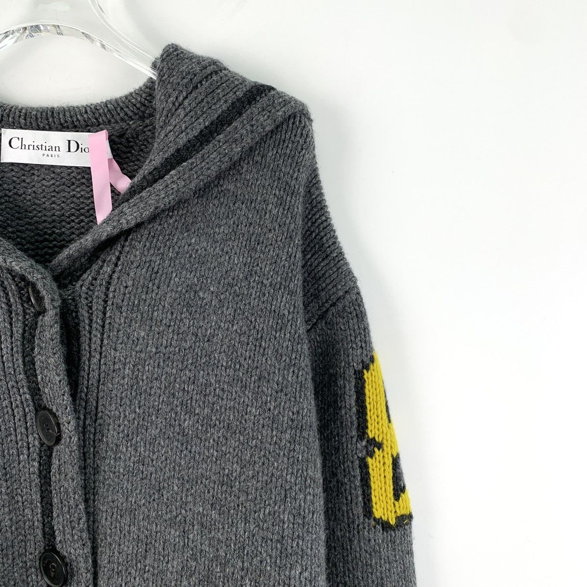 Dior Christian Dior Dark Gray Wool Navy Collar Knit Cardigan Size XXS / US 00 / IT 34 - 3 Thumbnail
