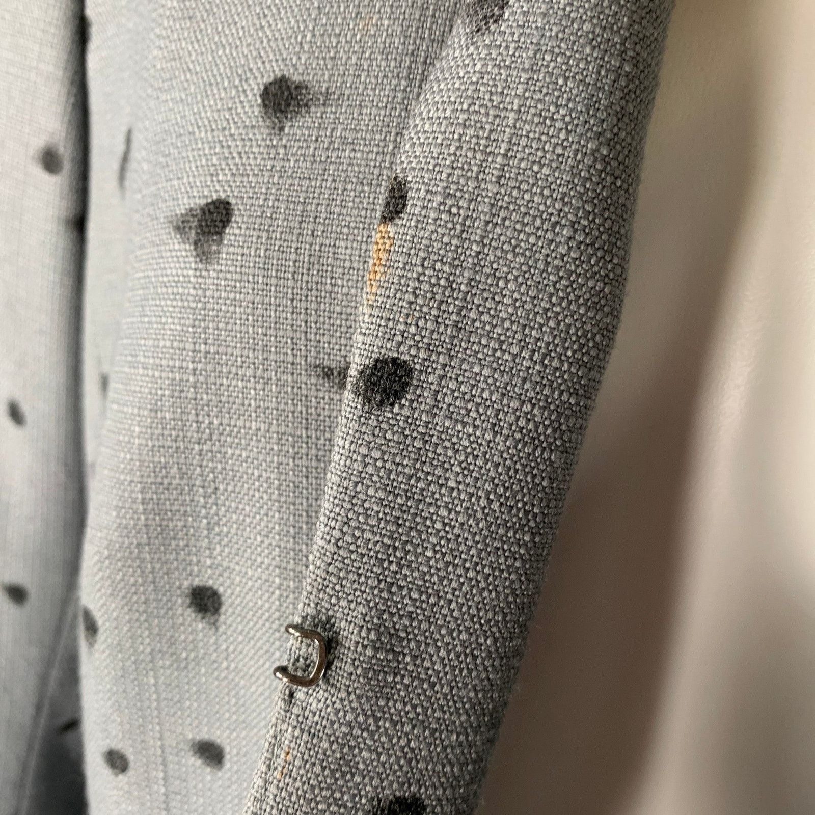 Akris AKRIS Size 12 Grey Black Viscose Wool Spotted Cropped Blazer Size XL / US 12-14 / IT 48-50 - 7 Thumbnail