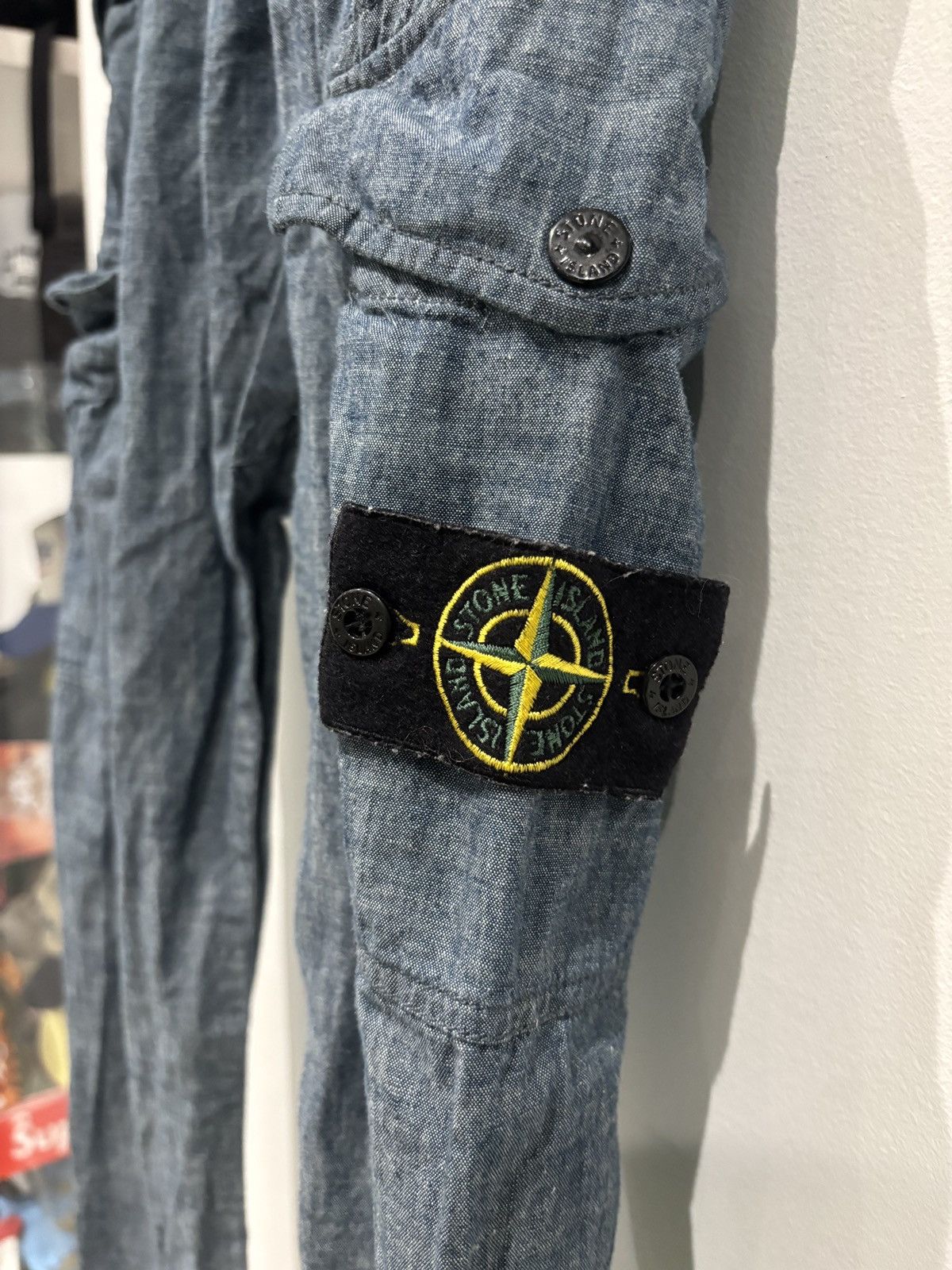 Stone Island Stone Island Cotton Cargo Pants Blue Size: 28 Size US 28 / EU 44 - 2 Thumbnail