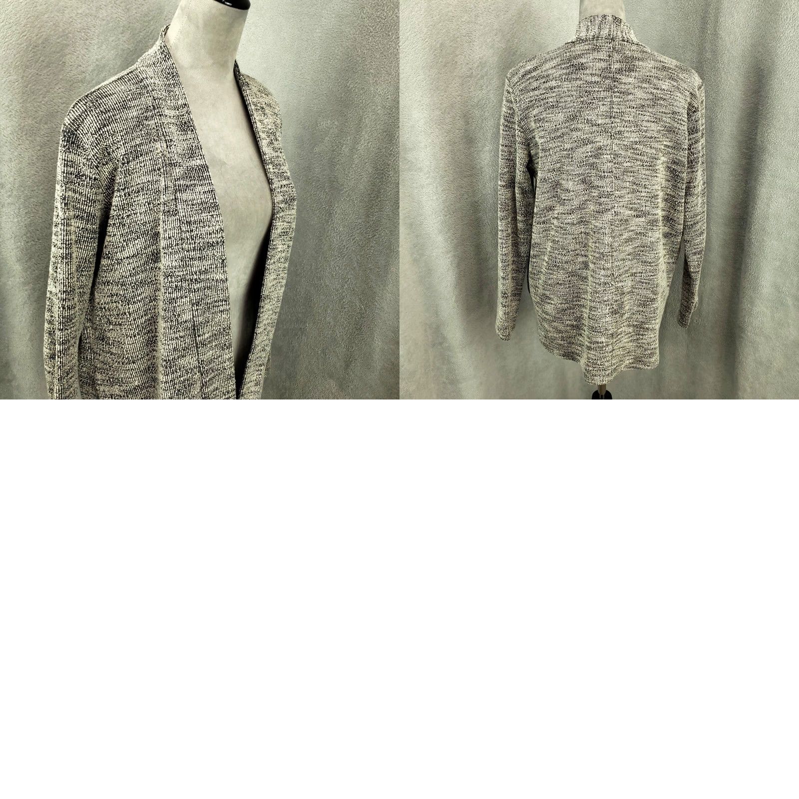 Eileen Fisher Eileen Fisher Cardigan Jacket Womens Small Gray Heathered Knit Open Front Lined Cardigan Size S / US 4 / IT 40 - 8 Thumbnail