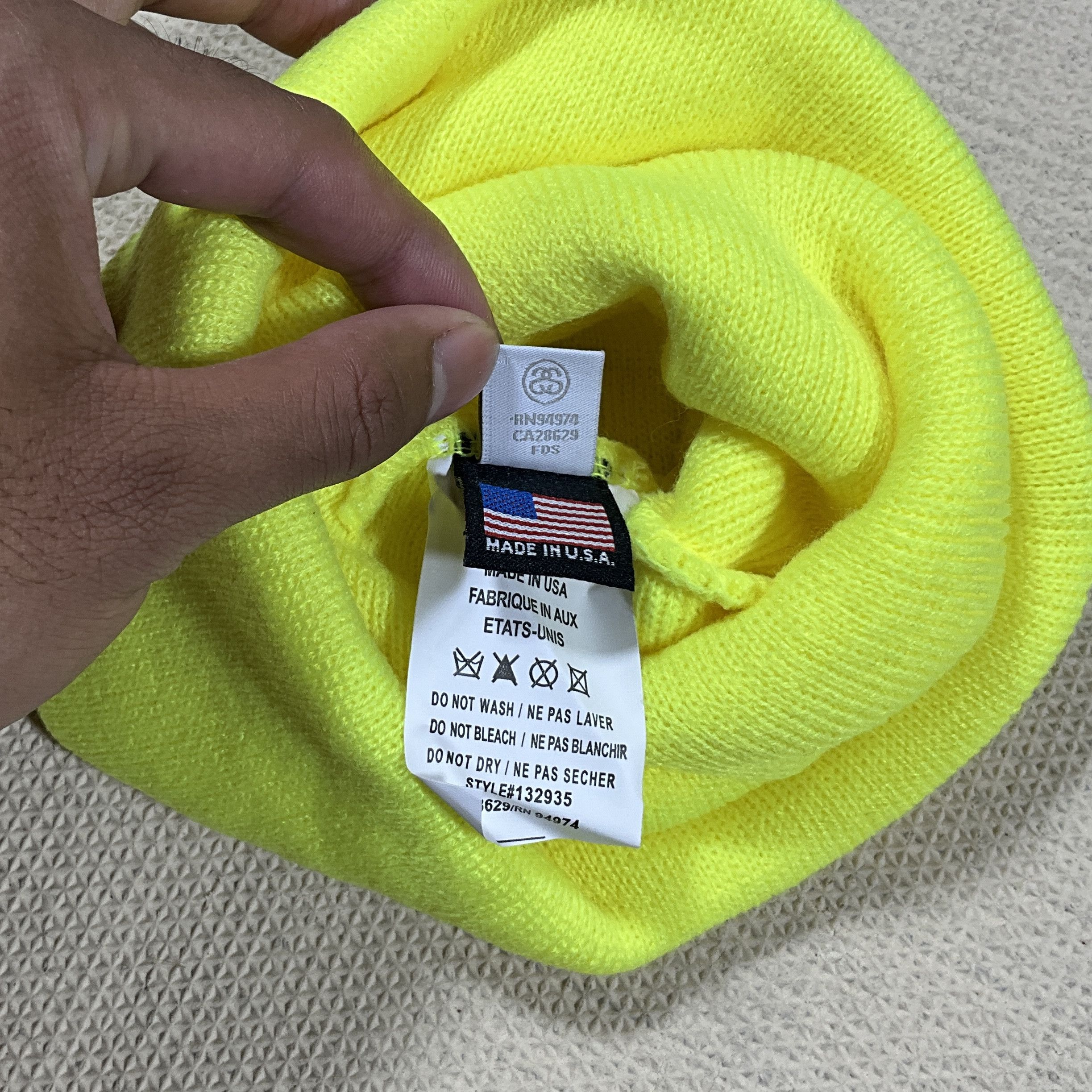 Stussy STUSSY STOCK CUFF BEANIE HAT / SAFETY YELLOW Size ONE SIZE - 4 Thumbnail
