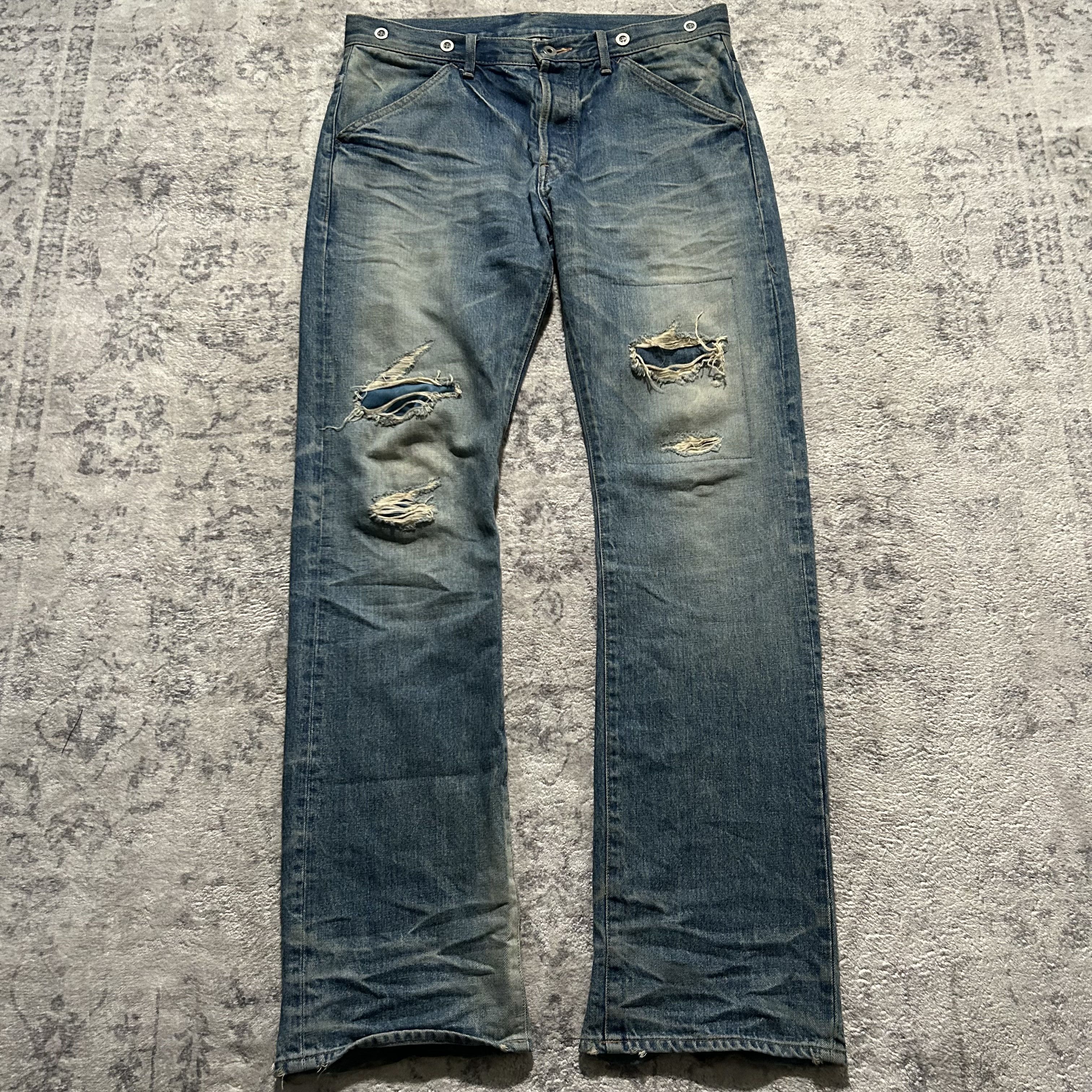 Isamu Katayama Backlash Isamu Katayama Backlash Leather Repaired Jeans Size US 33 - 1 Thumbnail