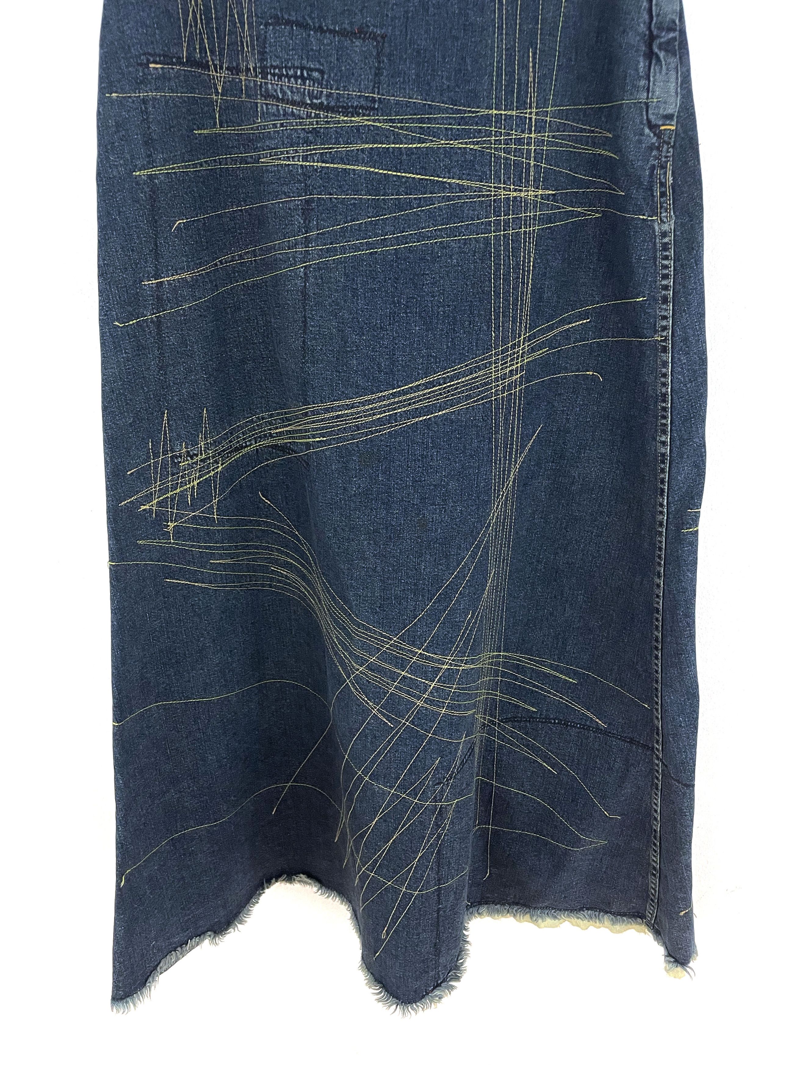 Hysteric Glamour Stitch Denim Maxi Skirt Size 27" / US 4 / IT 40 - 5 Thumbnail