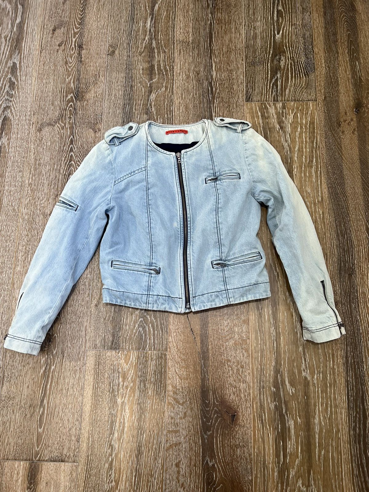Alice + Olivia Alice + Olivia Denim biker jacket Size S / US 4 / IT 40 - 1 Thumbnail
